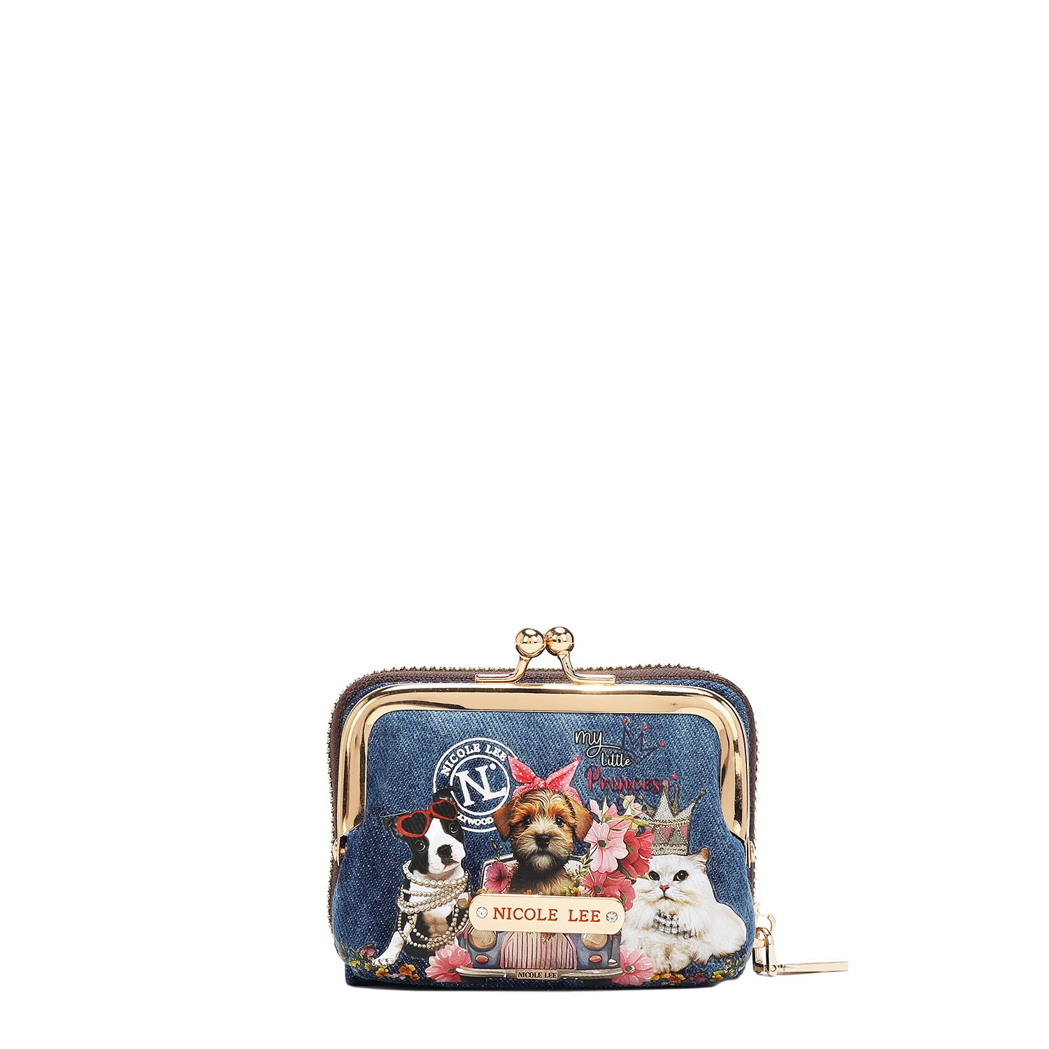 DENIM JULIA MINI WALLET - Stylish Women's Small Wallet with Card Slots & Zipper Pocket - Perfect for Everyday Use, Travel & Night Out