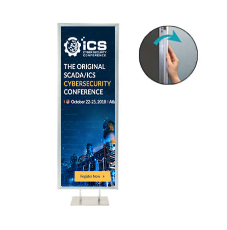 36x48 Double Pole Floor Stand Sign Holder - 1 1/4
