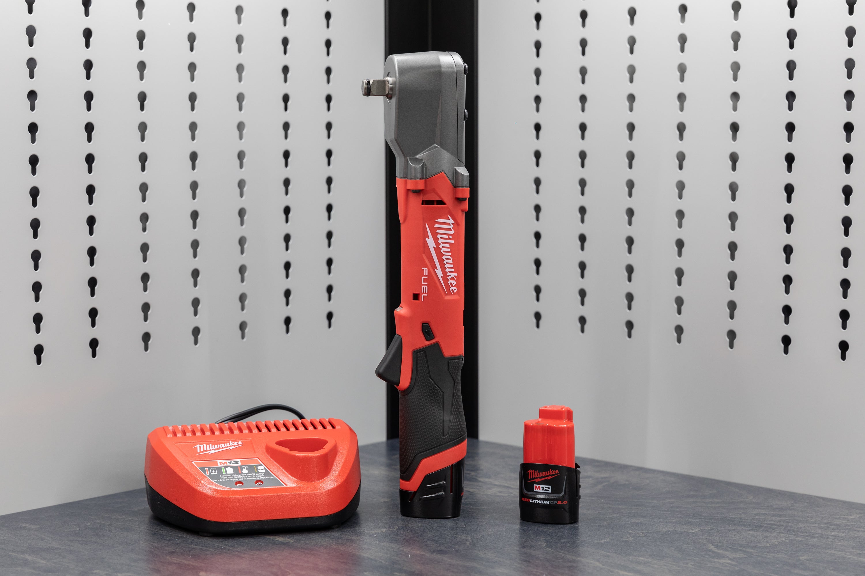 Milwaukee M12 FUEL 1/2 Inch Right Angle Impact Wrench Kit - Compact & Powerful Cordless Tool for Tight Spaces, Automotive Repair & Construction Projects