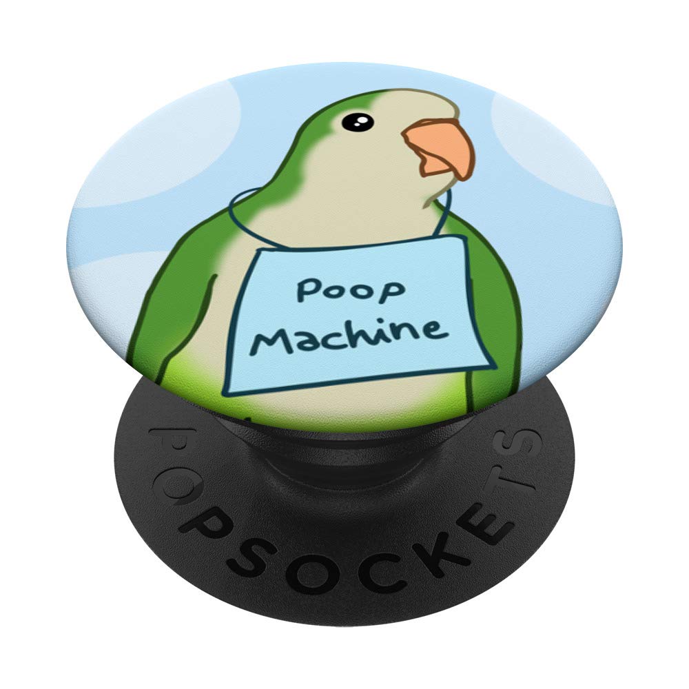 Funny Green Quaker Parrot PopSocket - Phone Grip & Stand for iPhone, Samsung & Tablets | Perfect Gift for Bird Lovers & Parakeet Owners | Use for Selfies, Video Calls & Secure Phone Handling
