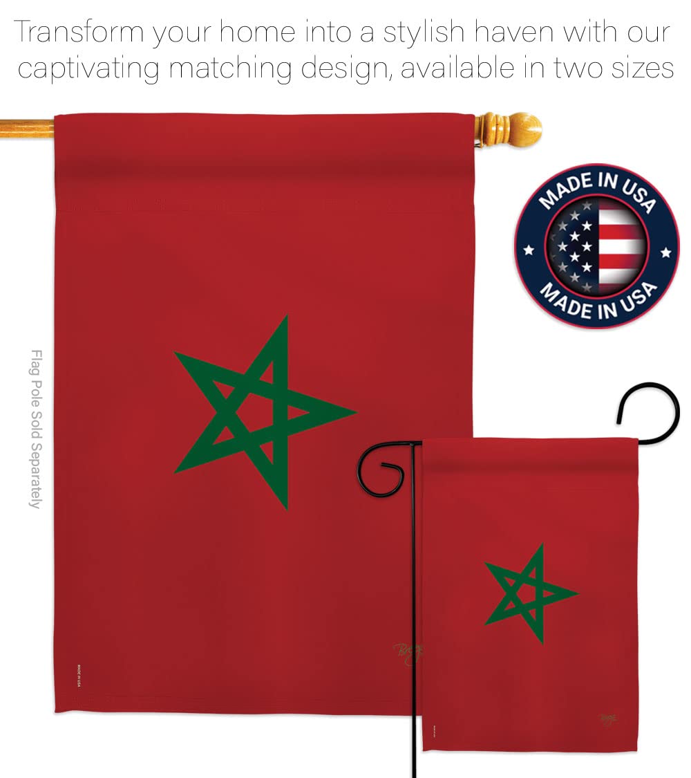 Moroccan Garden Flag Set with Stand - Double-Sided Yard Decor for Home & Gifts