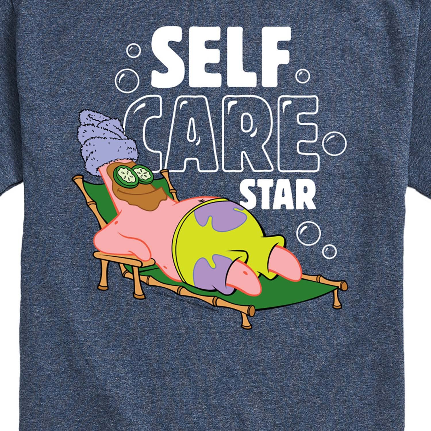 HYBRID APPAREL Spongebob Squarepants Self Care Star Men's Graphic T-Shirt - Funny Cartoon Short Sleeve Tee for Casual Wear, Gifts & Pop Culture Fans