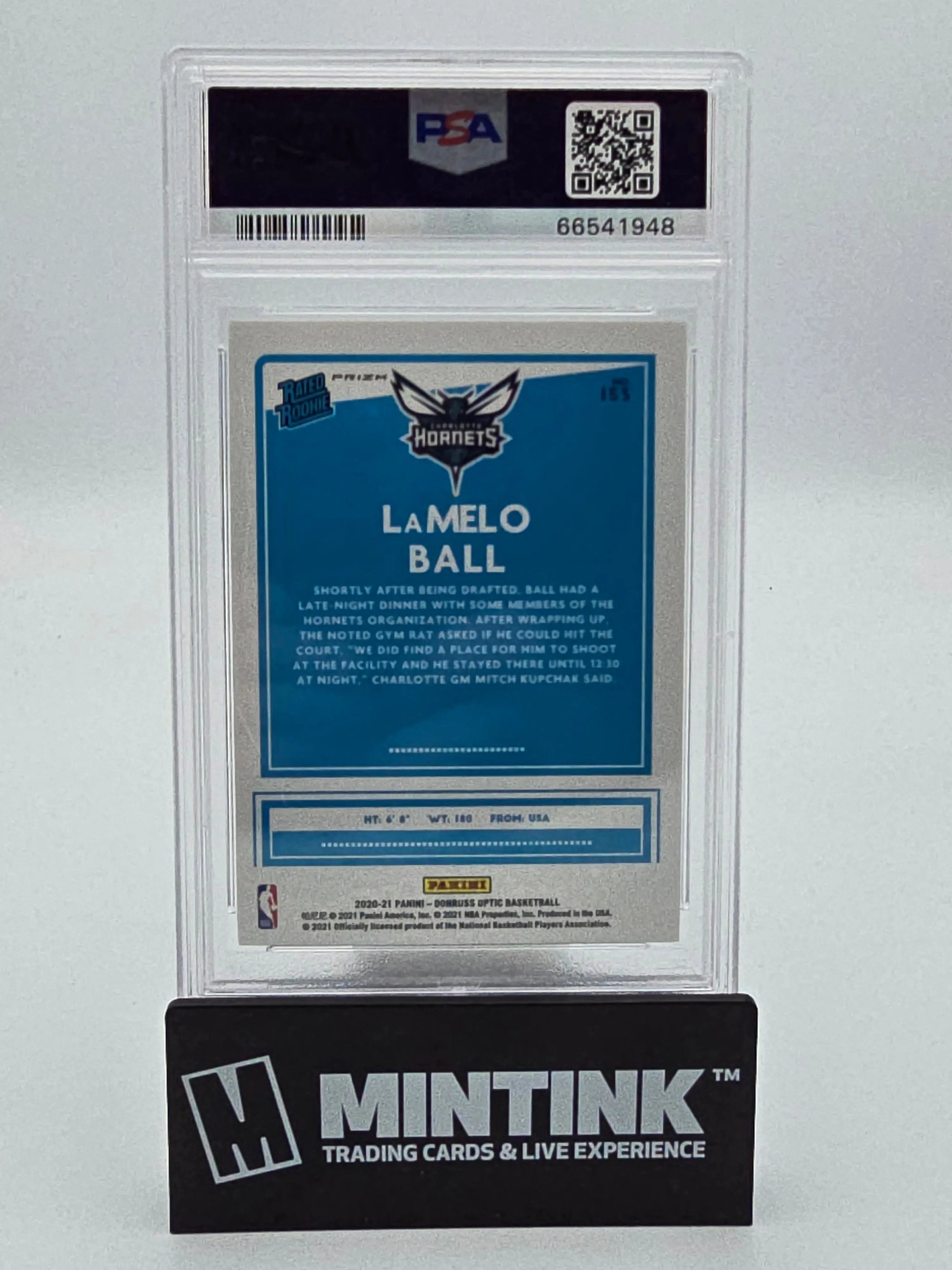 2020 Panini Donruss Optic LaMelo Ball Rated Rookie Blue Velocity PSA 10 Basketball Card - Mint Condition Collectible for Sports Memorabilia & Investment