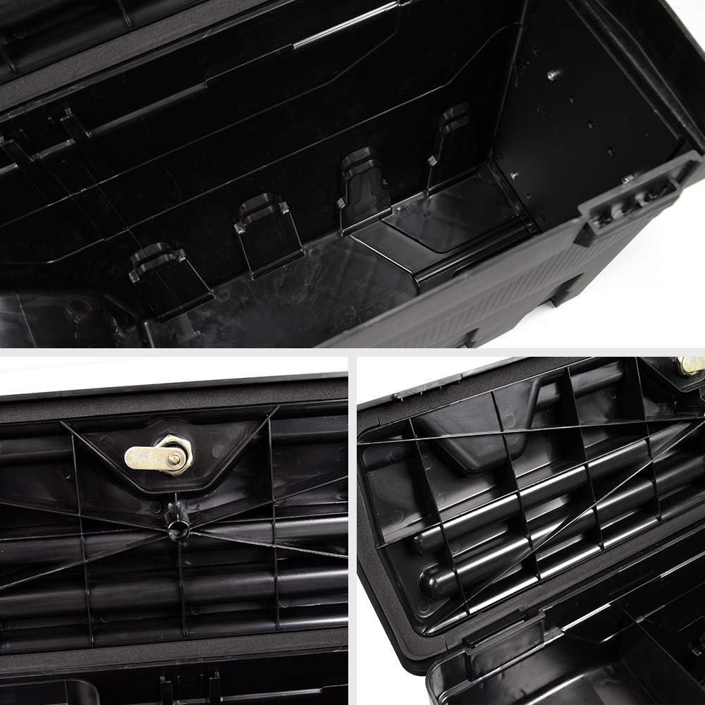 Lockable Passenger Side Truck Storage Box for Chevrolet Silverado & GMC Sierra 1500/2500/3500 HD (2007-2018) - Black Wheel Well Tool Box | Right Rear Installation | Perfect for Road Trips, Camping & Work Site Organization