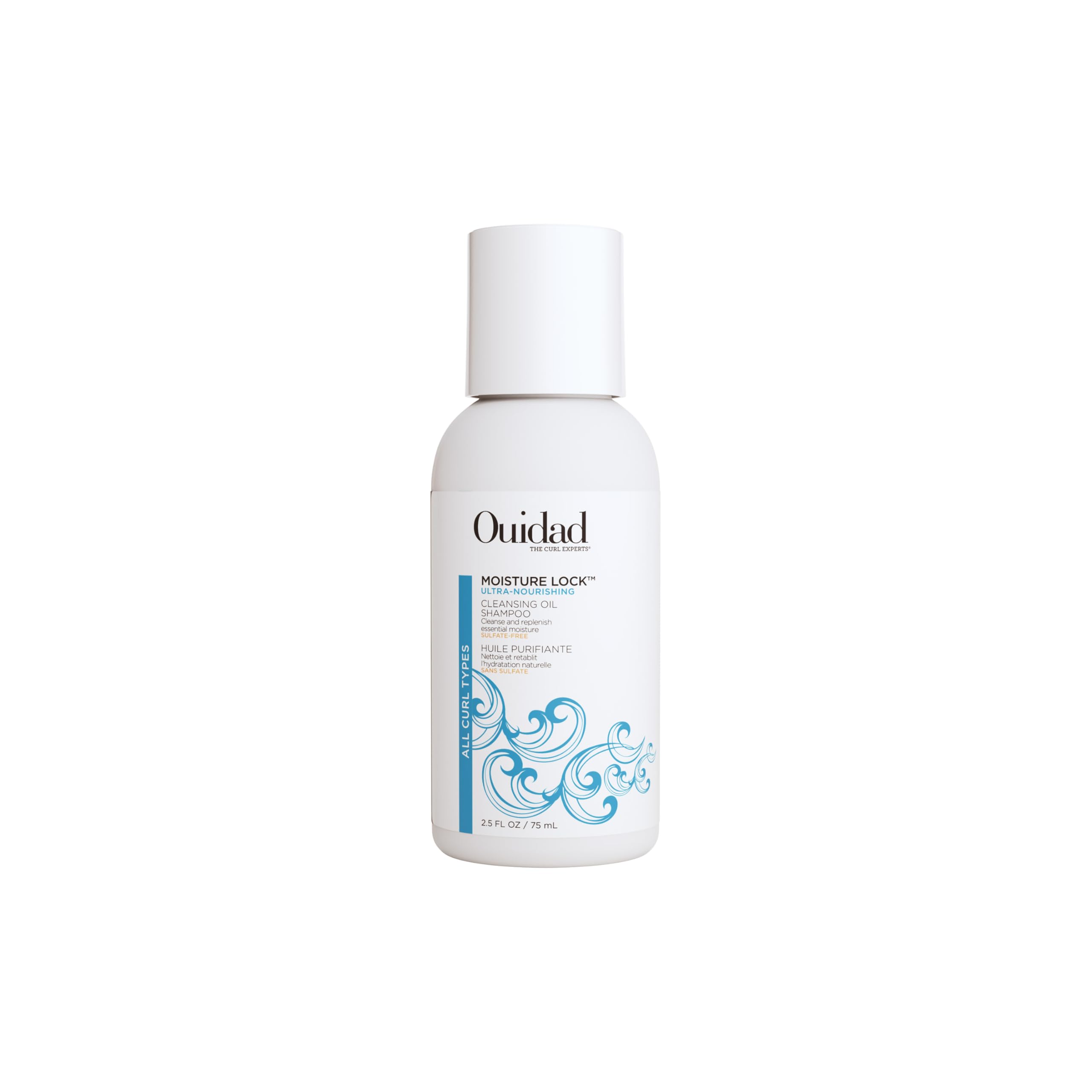 Ouidad Moisture Lock Ultra Nourishing Cleansing Oil Shampoo for Curly Hair - 2.5 fl oz | Hydrating Shampoo for Women & Men | Rehydrates Dry, Damaged Curls | Color Safe | All Curl Types | Perfect for Daily Use & Salon-Quality Hair Care at Home