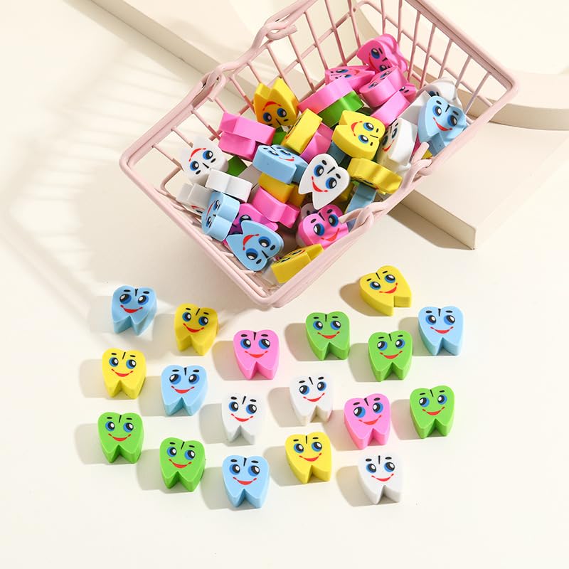 Kleeblatt 70-Piece Large Teeth Erasers for Kids - Fun Desk Pets, Classroom Prizes, Party Favors & School Supplies | Perfect for Treasure Box Rewards, Goodie Bags, and Back-to-School Gifts (Great for Teachers, Students & Party Planning)