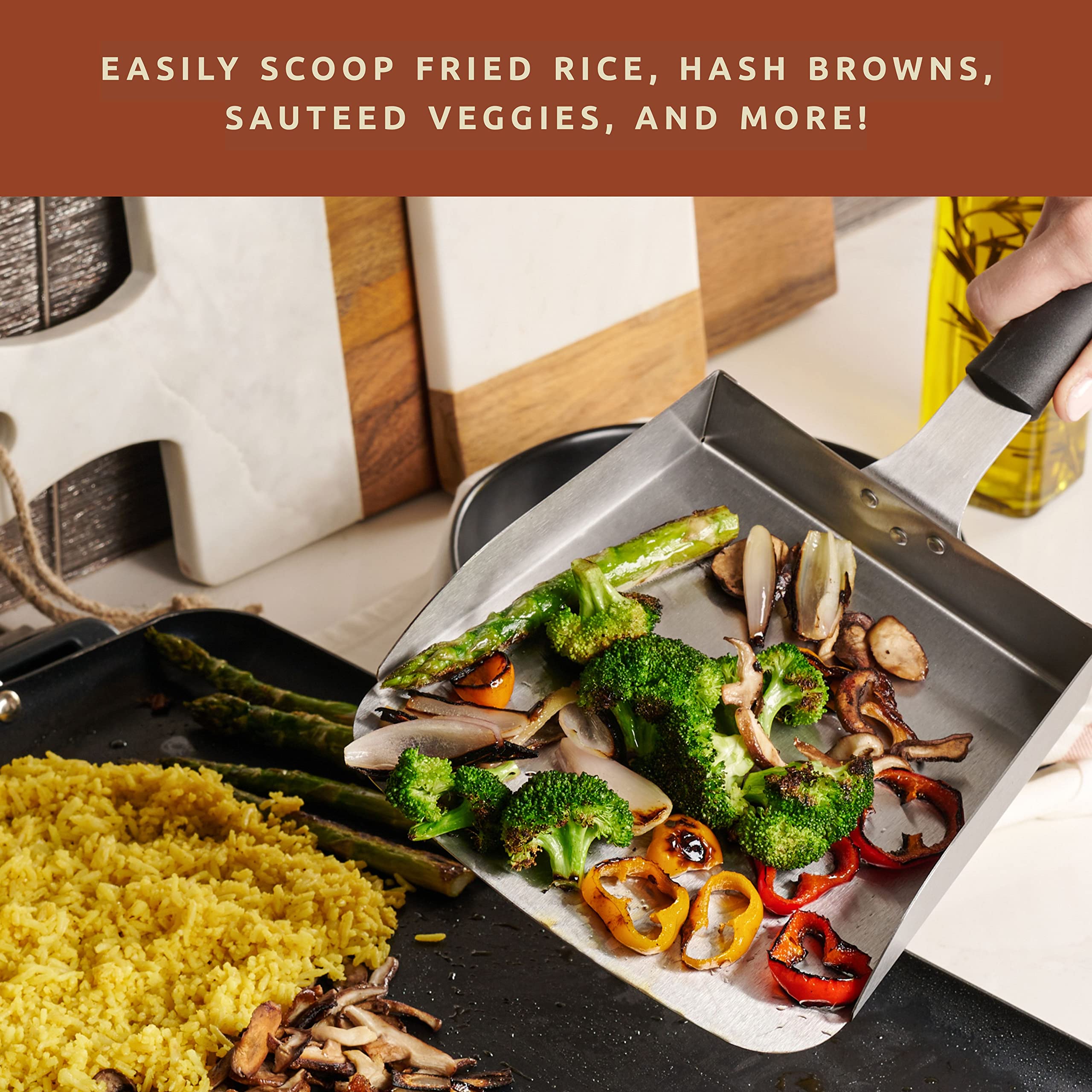 Bellemain Stainless Steel Smash Burger Spatula - Heavy Duty Griddle Scraper Tool for Flat Top Grill, Hibachi & BBQ - Perfect for Burgers, Stir Fry, Pancakes & Cooking on Blackstone Griddle
