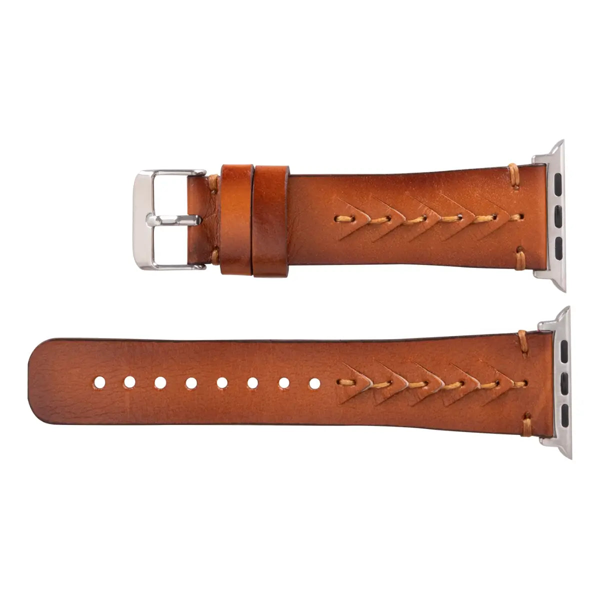 Premium Brown Leather Sport Band for Apple Watch - Comfortable & Durable Strap for Workouts & Daily Wear - Compatible with All Apple Watch Models (Boras)
