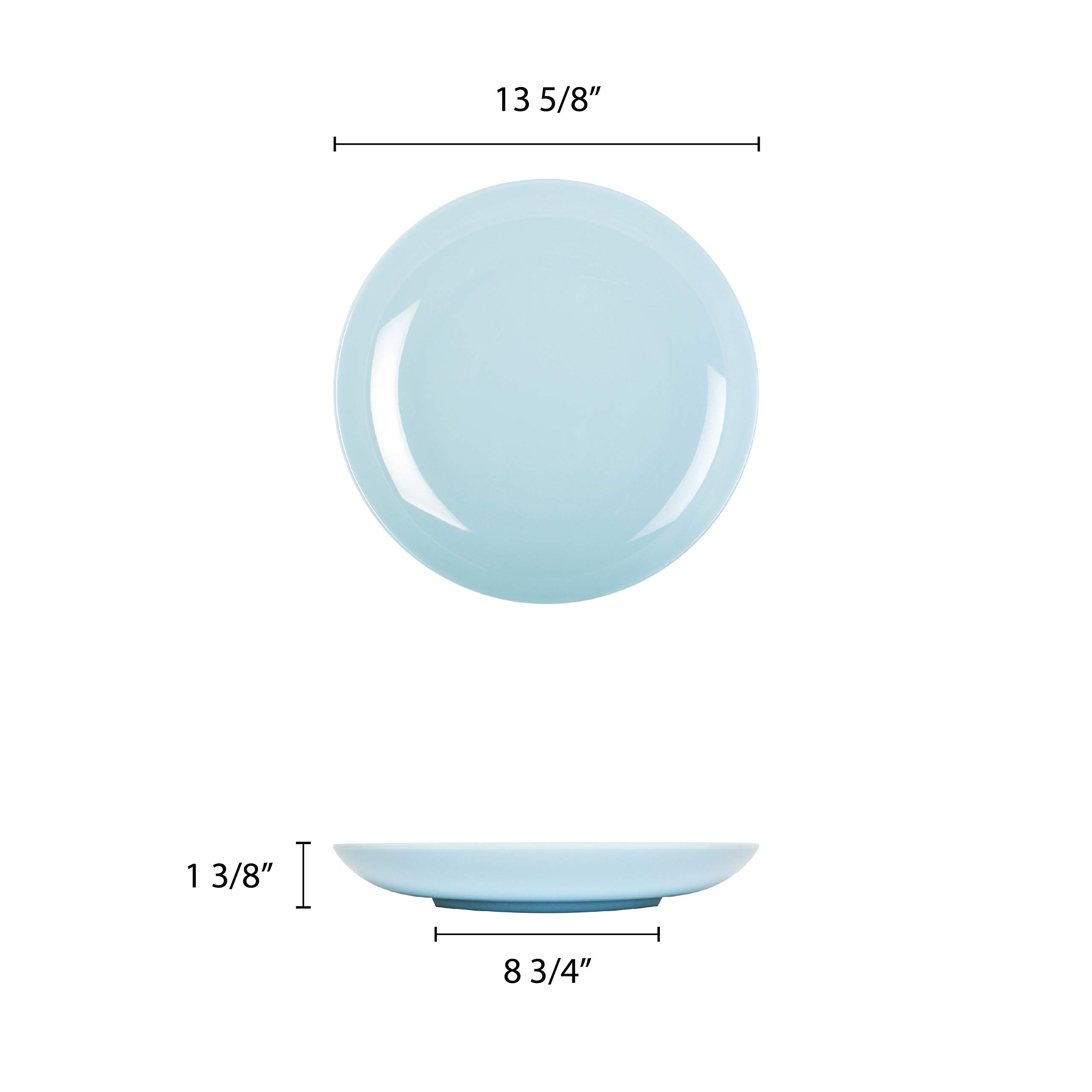Thunder Group Blue Jade Melamine Dinnerware Set - 13 3/4 Inch Plates (12-Pack) | Durable, Shatterproof & Stylish for Outdoor Dining, Picnics, Camping & Restaurants