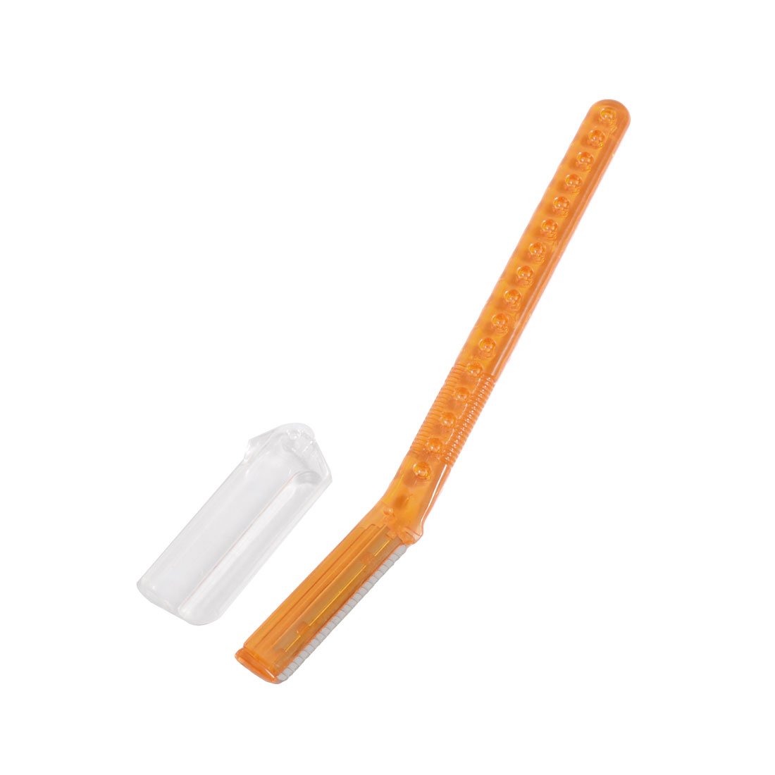 Qtqgoitem Transparent Orange Plastic Handle Eyebrow Razor - Precision Eyebrow Shaper & Shaver Tool with Comfort Grip (Model: 545 58e ea0 091 9fa) for Perfect Eyebrow Shaping at Home or Salon