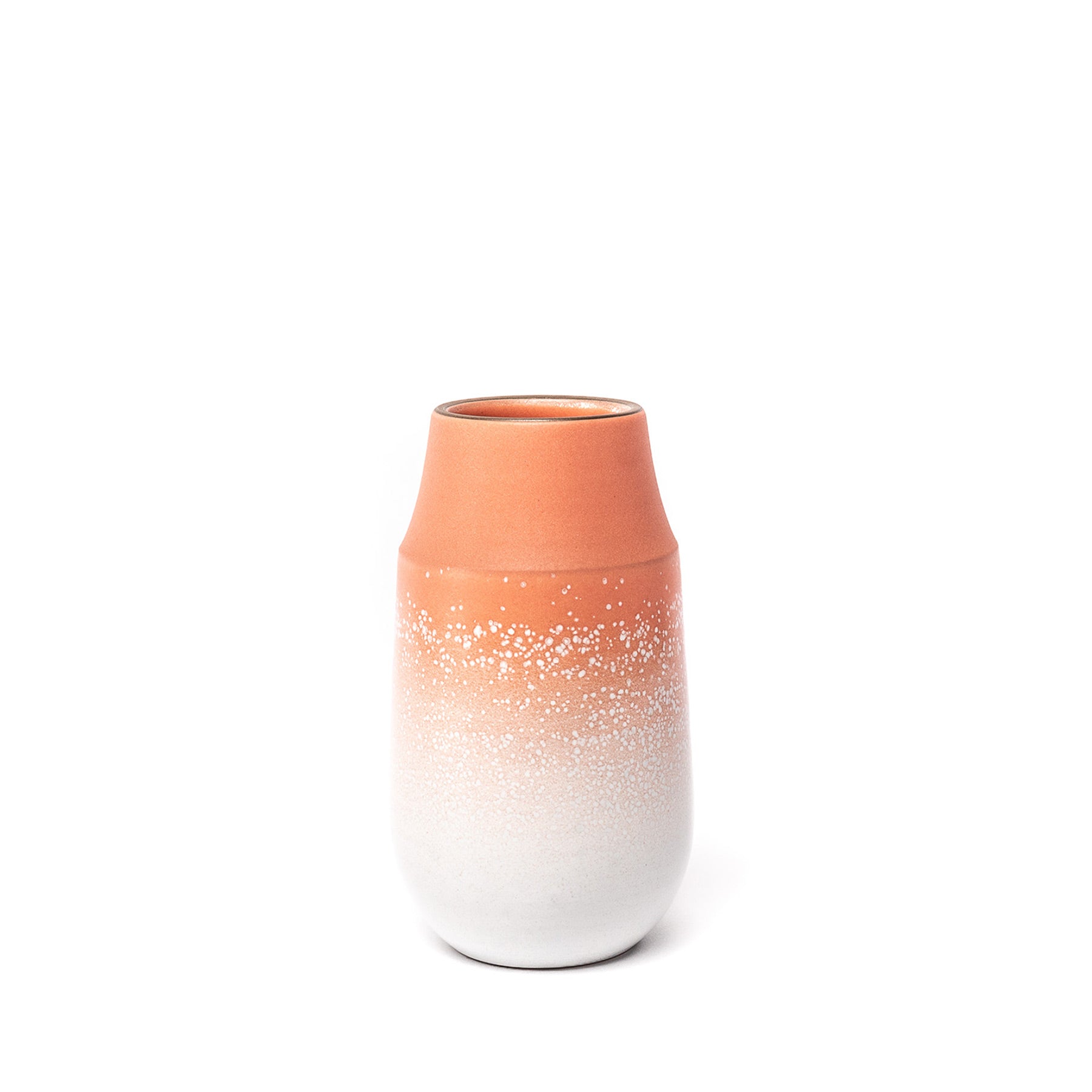 Stylish Grapefruit & Opaque White Ceramic Neck Vase - Perfect for Home Decor, Wedding Centerpieces & Floral Arrangements