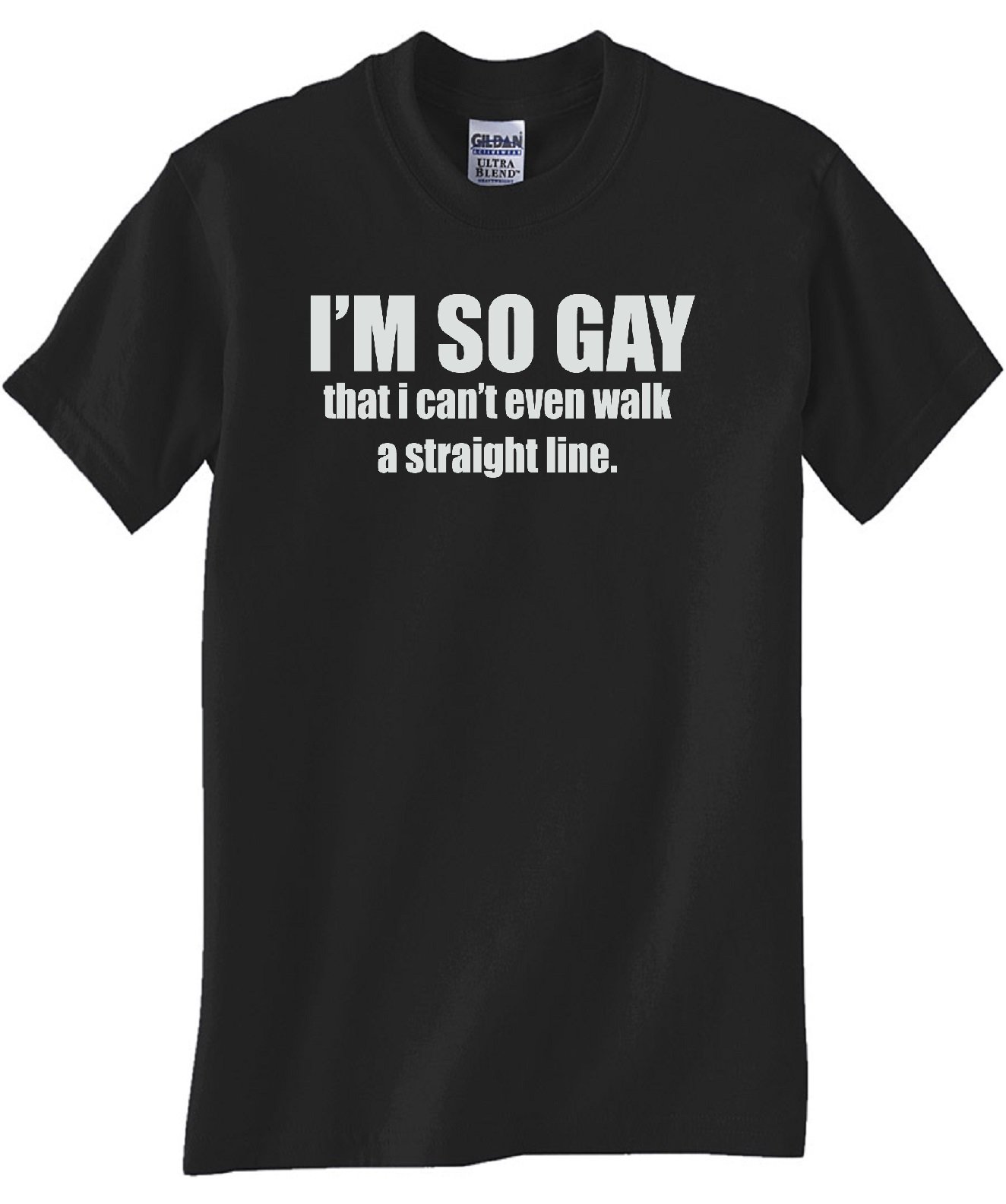 Funny LGBTQ Pride T-Shirt - 'I'm SO Gay Walk Straight LINE' Slogan Black Tee for Pride Parades, Festivals & Everyday Wear