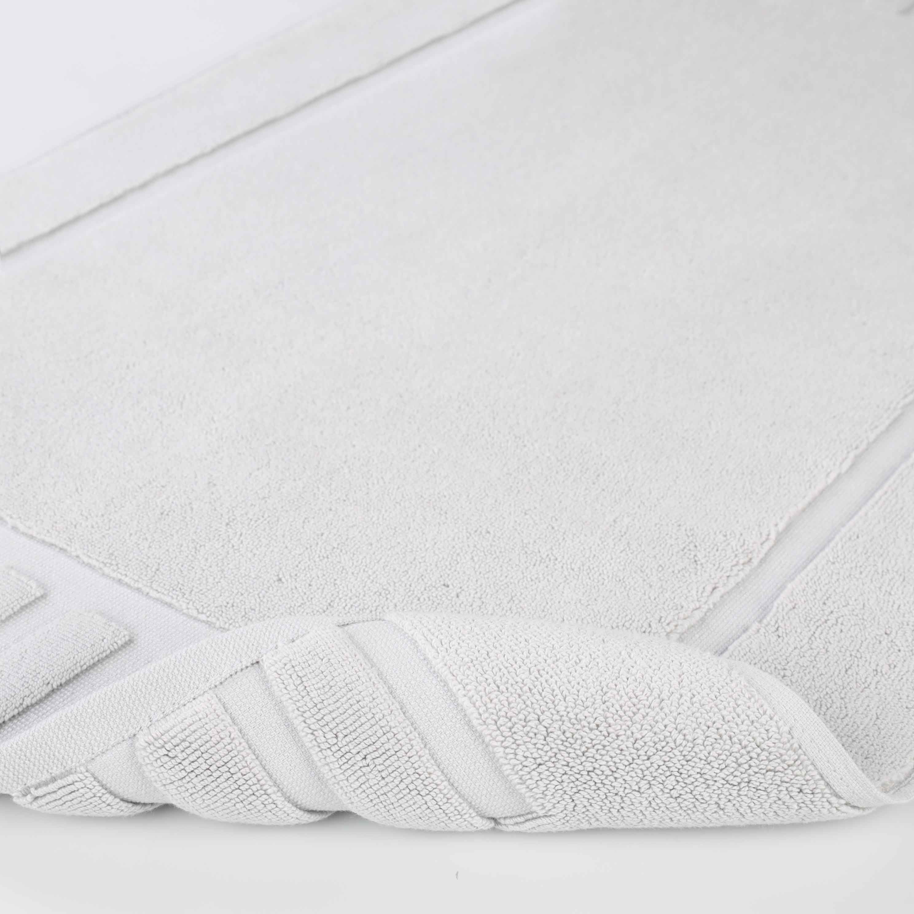 Premium Cotton Modern Geometric Border Absorbent Bath Mat Set of 2 - Non-Slip Soft Bathroom Rug for Bathroom Floor, Shower, Vanity Area - Home Decor Essentials
