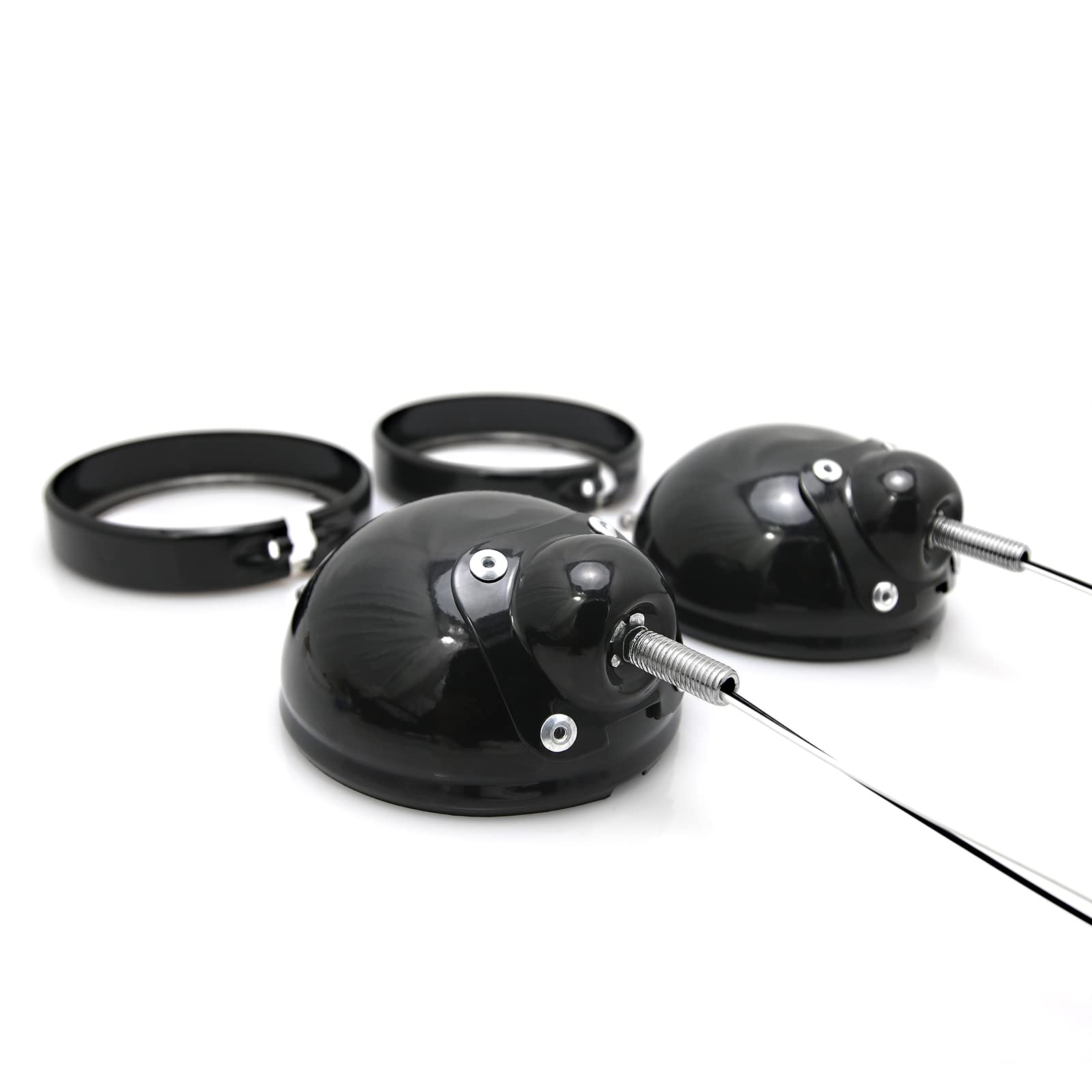 Custom Dynamics Motorcycle Fog Lights & Auxiliary Spotlights for Harley Davidson Touring Models - Gloss Black Brackets for Street Glide FLHX - Enhanced Visibility for Night Riding & Foggy Conditions