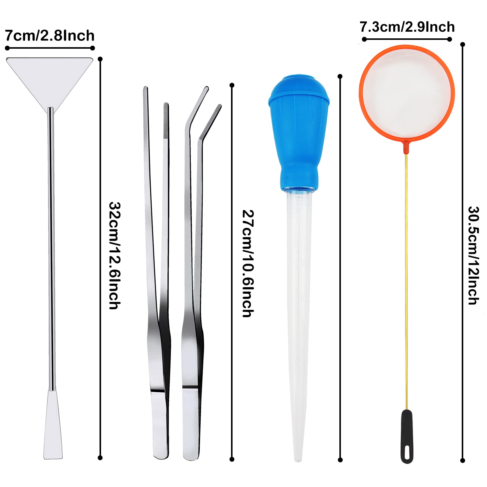 6-Piece Aquarium Cleaning Kit - Fish Tank Scraper & Feeder Tools for Glass Tanks - Perfect for Freshwater & Saltwater Aquariums