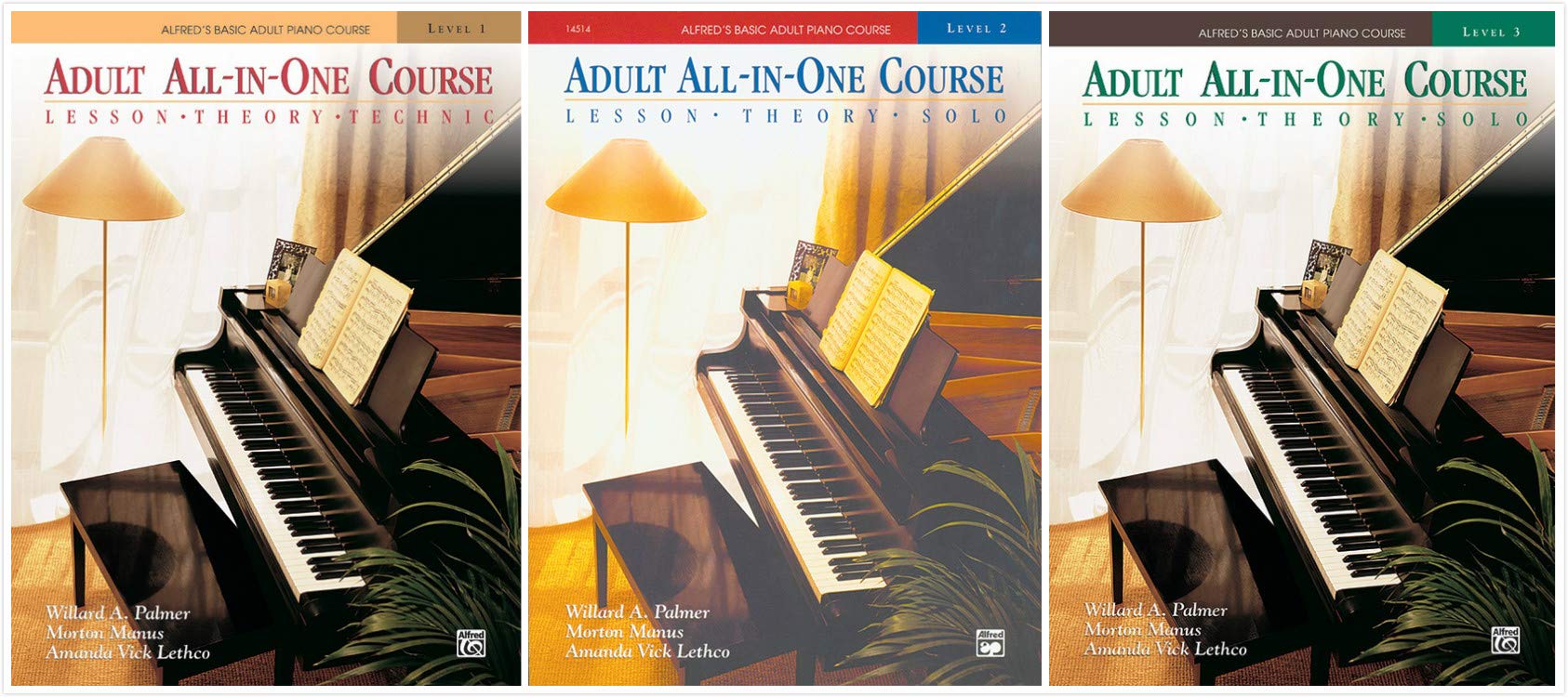Alfred's Basic Adult Piano Course: All-in-One Piano Lesson Books Set for Beginners - Level 1, 2, 3 - Perfect for Self-Study & Home Practice