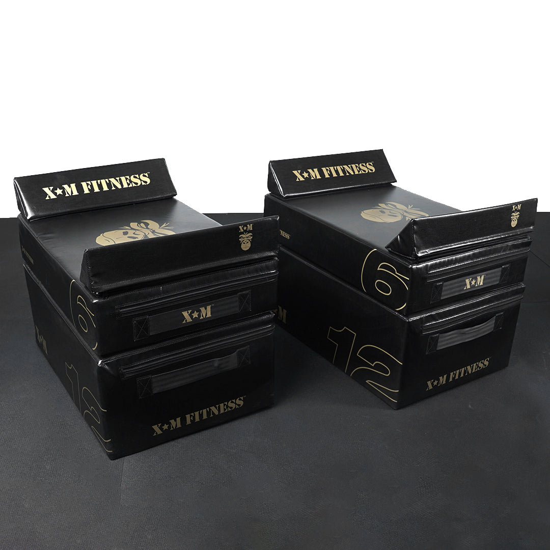XM Fitness Soft Lifting Blocks (Pair) - Premium Foam Weightlifting Blocks for CrossFit, Powerlifting & Home Gym Workouts
