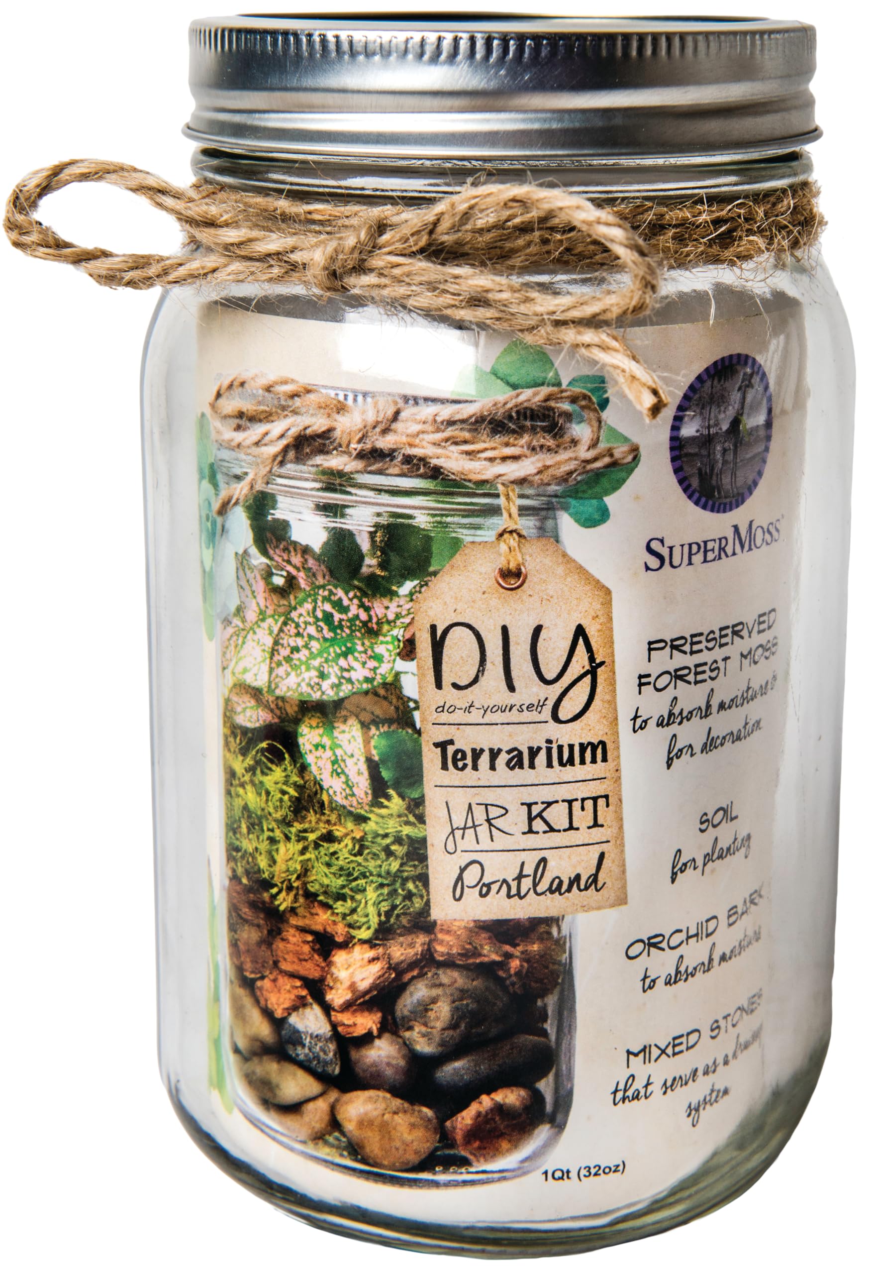 DIY Mason Jar Terrarium Kit - Create Your Own Mini Garden in a Glass Jar | Perfect for Home Decor, Office Desk & Gift Ideas