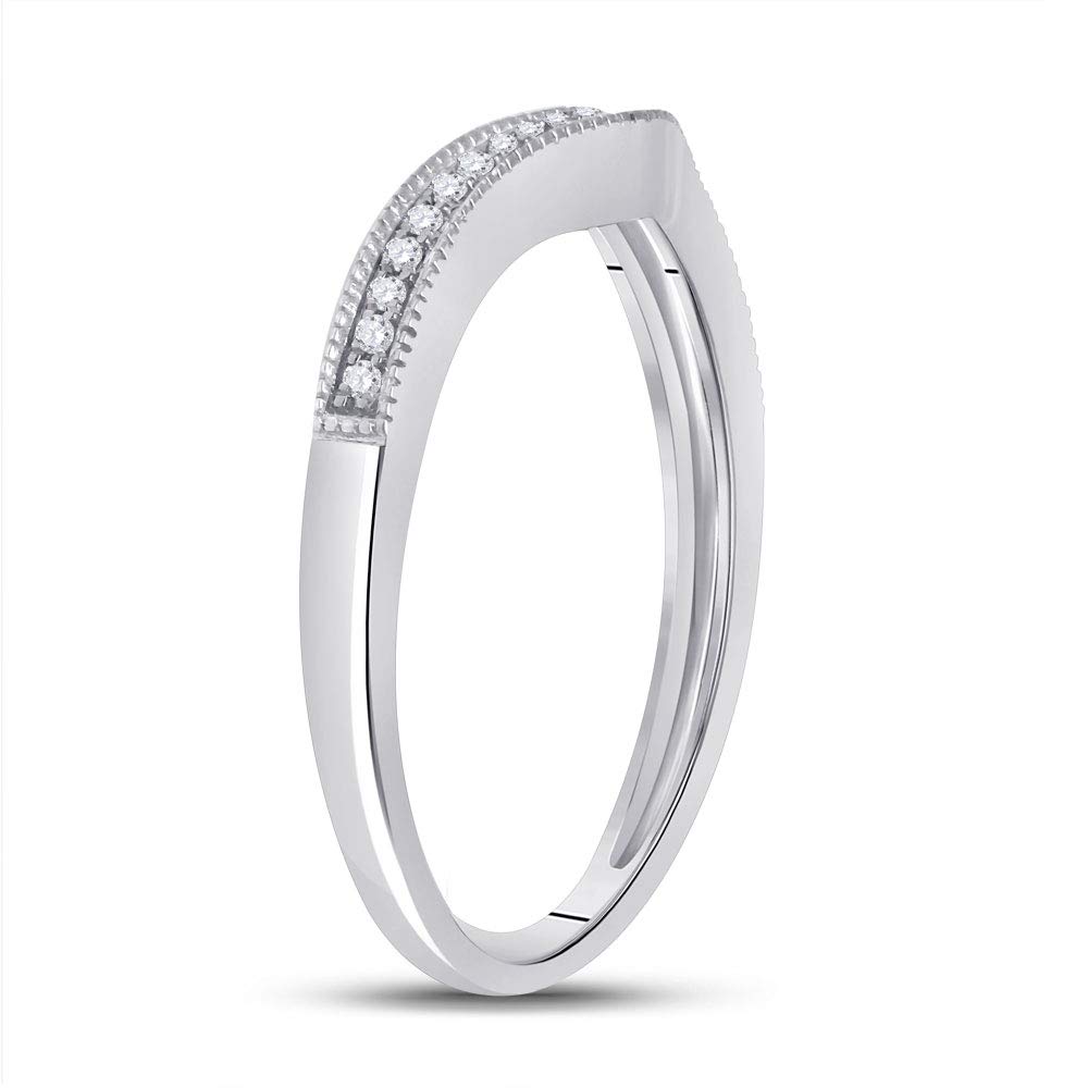 14K White Gold Women's Round Diamond Enhancer Wedding Band - 1/12 Cttw, Perfect for Bridal Jewelry, Anniversary Gifts & Special Occasions