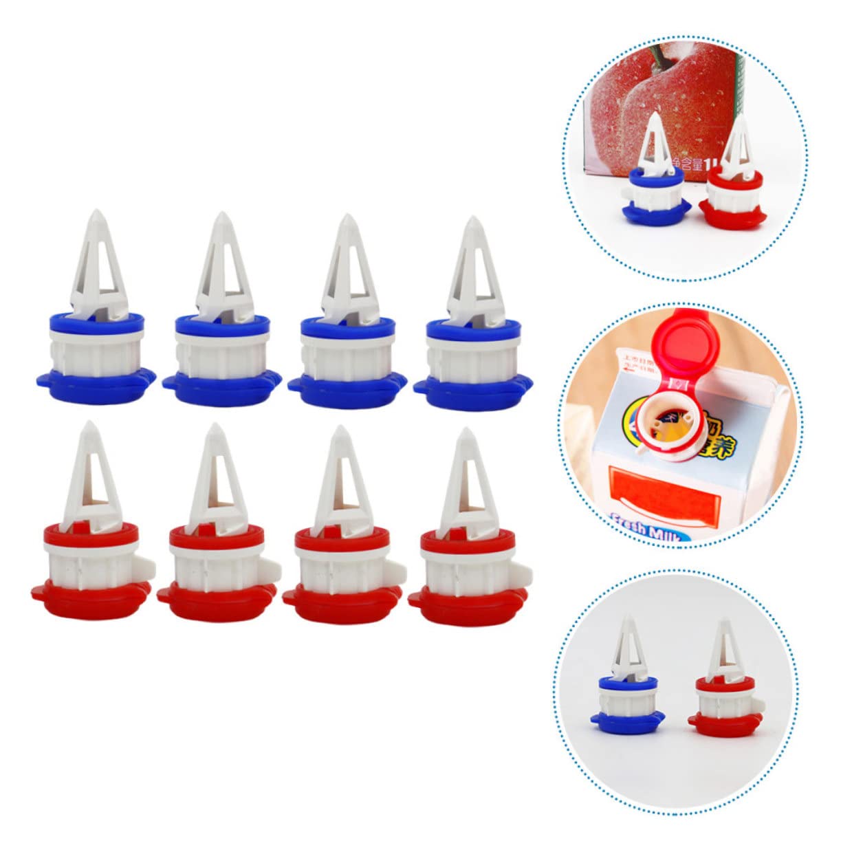 BESTonZON 8-Pack Milk Carton Pourers - Leak-Proof Drink Spouts & Liquid Flow Dividers for Kitchen, Coffee, Tea, Juice - Essential for Fresh Beverage Storage & Serving