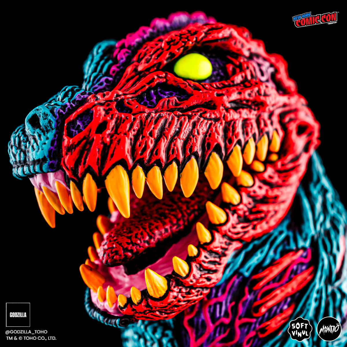 Godzilla Designer Vinyl Figure by James Groman - Psychedelic Variant Collectible Toy | Perfect for Anime Fans, Pop Culture Collectors & Home Office Decor