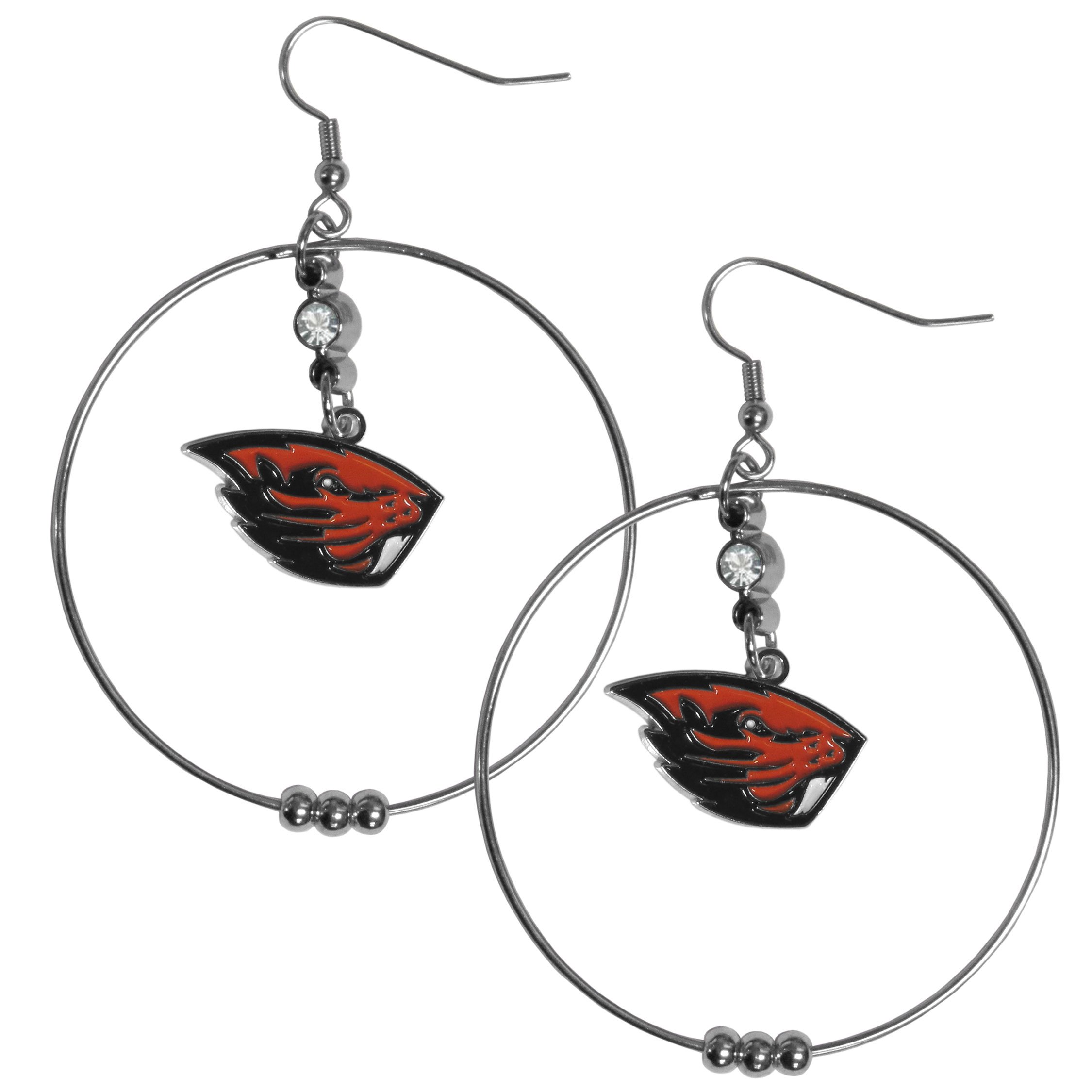 Siskiyou Sports NCAA Basketball Hoop Earrings for Women - 2 Inch Dangle Earrings - Perfect for Game Day, College Fans, and Sports Enthusiasts