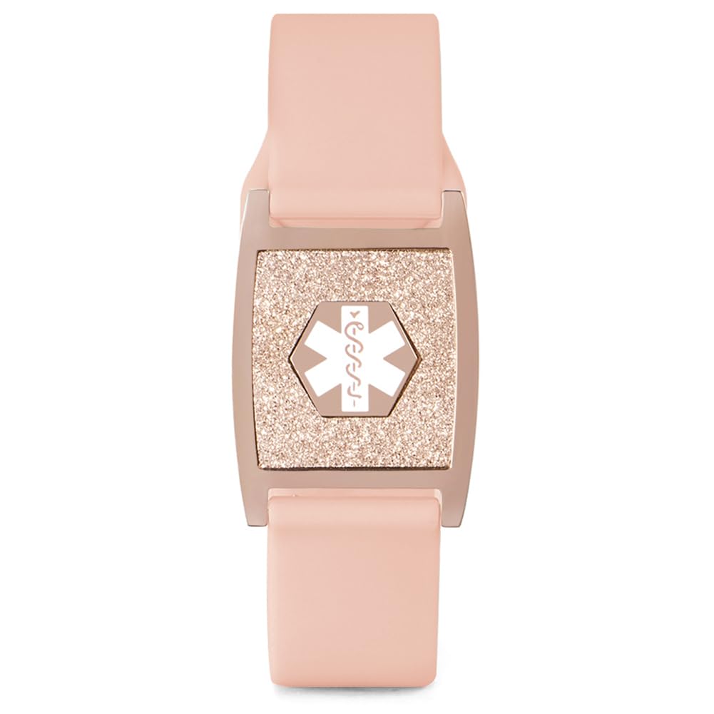 Personalized Rose Gold Medical Alert ID Bracelet for Women - Adjustable 6