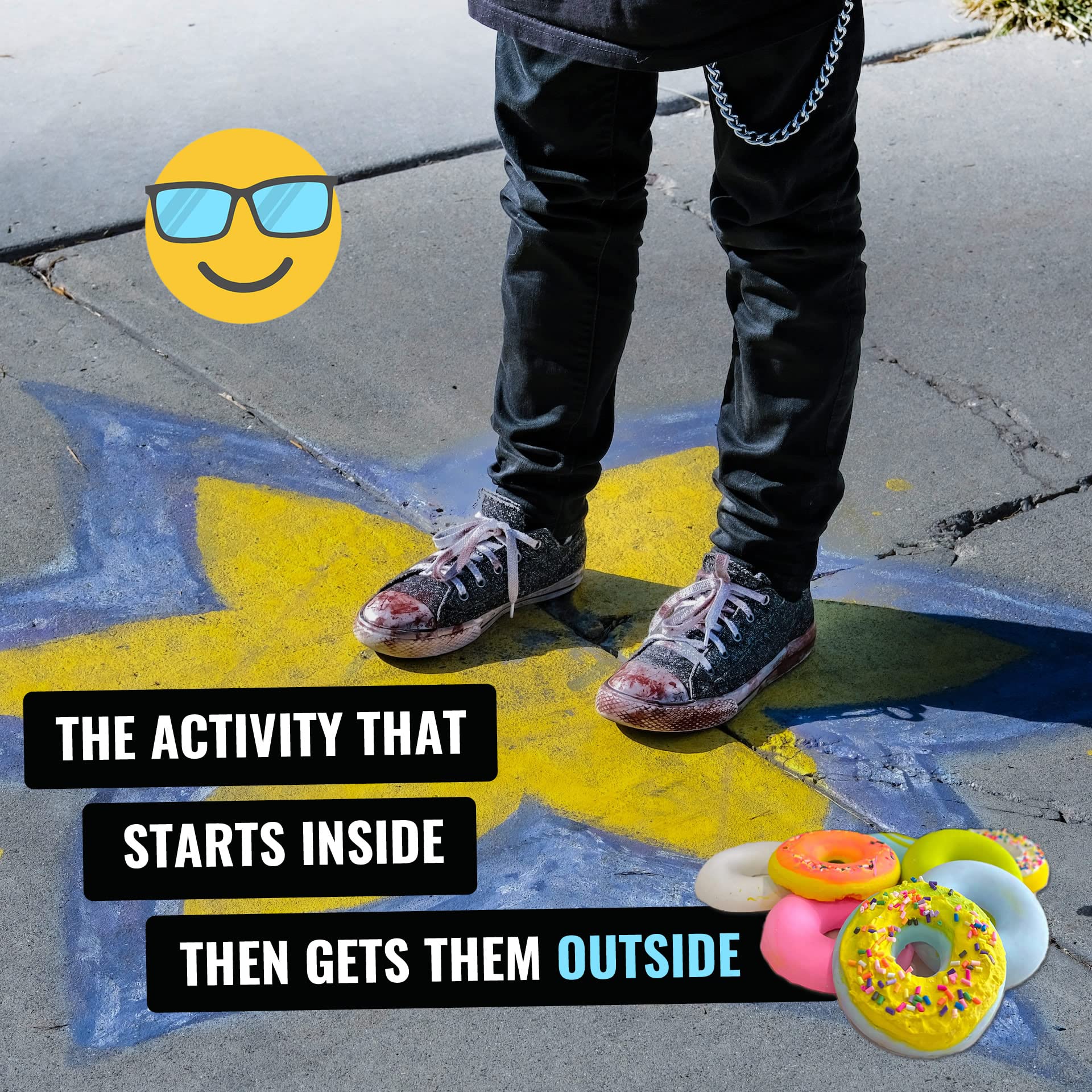 DIY Mushroom Donut Sidewalk Chalk Kit - Make Your Own Street Chalk | Creative Craft Gift for Kids & Teens | Outdoor Fun for Spring, Summer, Fall | Perfect for Birthdays, BBQs & Sidewalk Art Activities