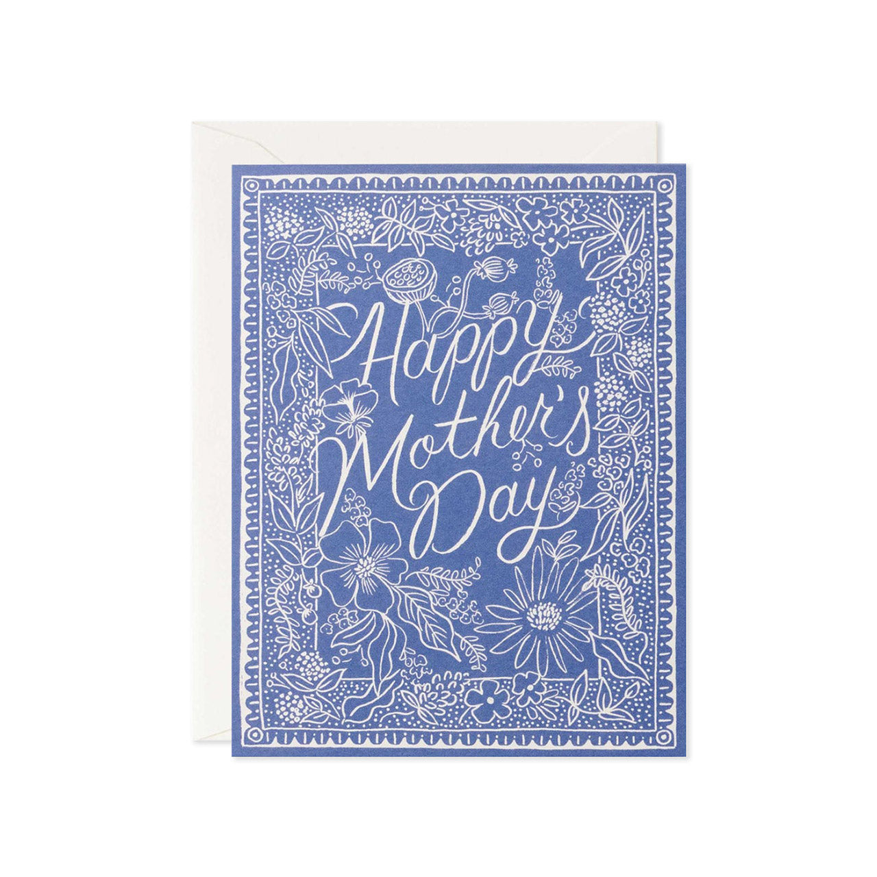Delft Blue Mother's Day Greeting Card - Handmade Dutch Floral Design for Mom - Perfect for Birthday, Anniversary & Thank You Gifts