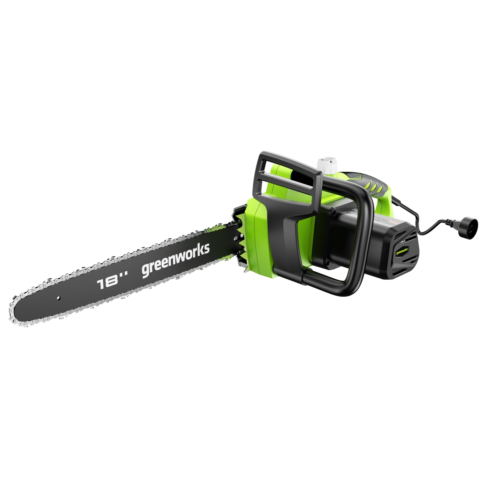 Greenworks 14.5 Amp 18-Inch Corded Electric Chainsaw with Oregon Bar & Chain - Model 20332 - Automatic Oiler & Tool-Free Chain Tensioning - Perfect for Tree Trimming, Firewood Cutting & DIY Landscaping Projects