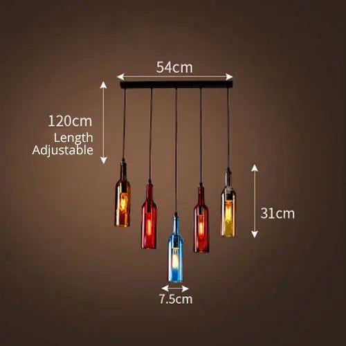 Creative LED Wine Bottle Pendant Light - Modern Home Bar Decor, Kitchen Island Lighting, Dining Room Chandelier for Restaurants & Wine Cellars