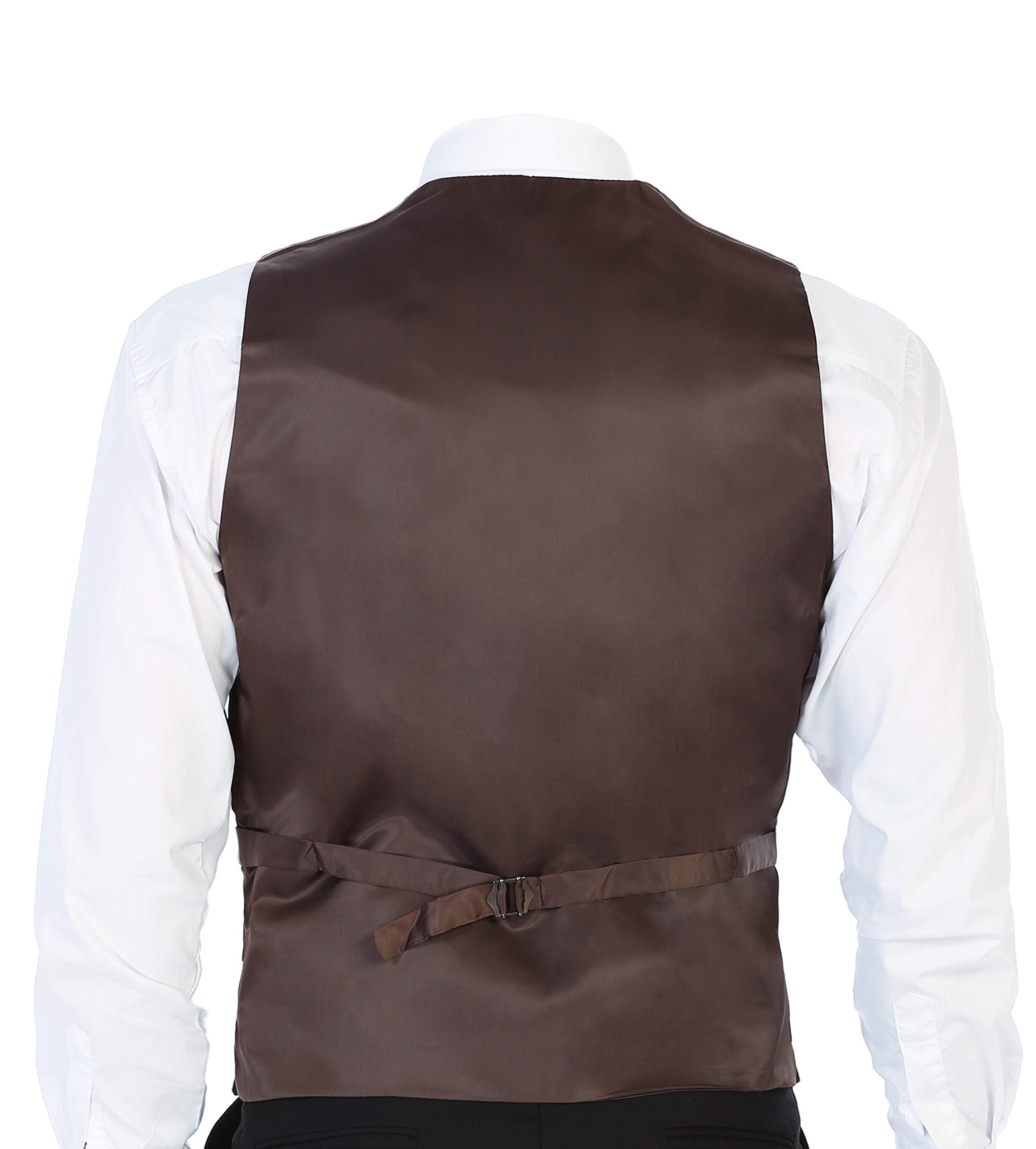 Gioberti Men's 5-Button Wool Blend Tweed Vest with Pin Stripe - Formal Waistcoat for Weddings, Business Attire & Vintage Style Outfits