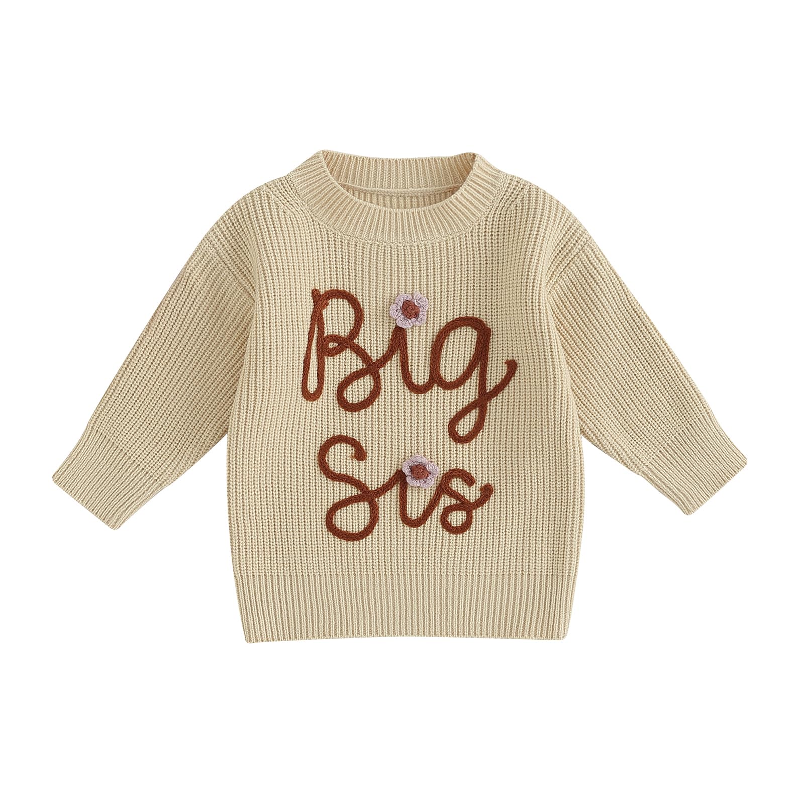 Big Sister Little Sister Matching Outfits - Embroidered Sweater Romper for Toddlers | Fall Winter Family Photos