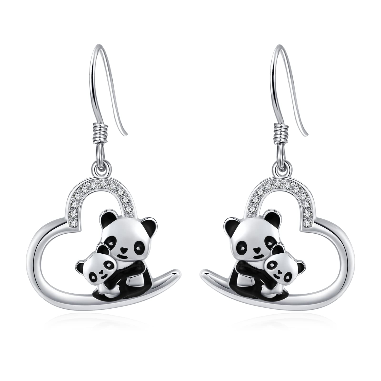 925 Sterling Silver Panda Stud Earrings - Cute Animal Jewelry Drop Earrings for Women | Perfect Birthday Gift, Everyday Wear & Special Occasions