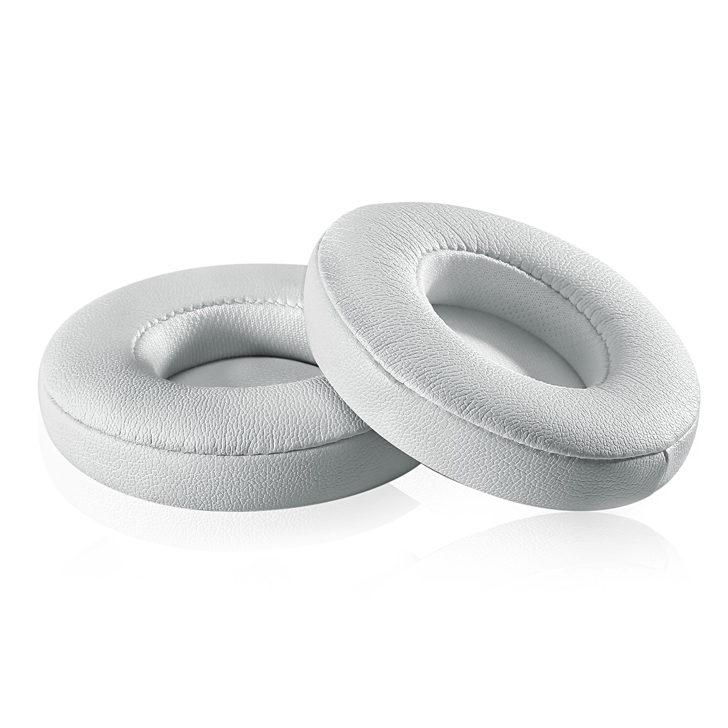 JECOBB Replacement Ear Cushion Pads for Beats Solo 2/3 Wireless Headphones - Premium Protein Leather & Memory Foam Ear Pads (White) - Comfort Upgrade for Music, Gaming & Travel