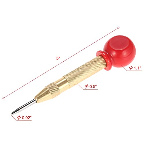 5 Inch Spring Loaded Automatic Center Punch - High Speed Steel Drill Bit for Metal (130mm) - Perfect for Precision Marking & Starting Holes in Metalworking, Woodworking & DIY Projects