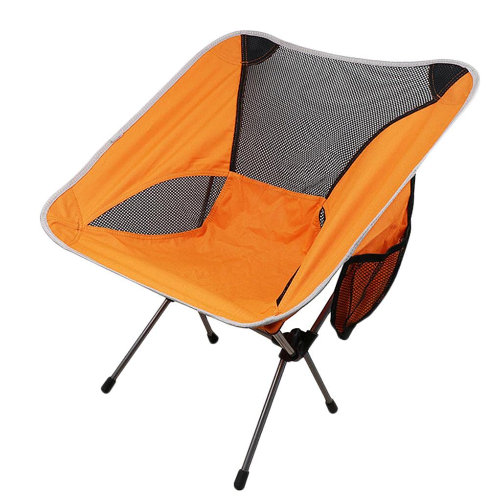 Portable Backpack Folding Chair for Camping, Fishing, Hiking, Travel, Picnic - Lightweight & Compact Outdoor Chair for Beach, Park, Concert, Sports Events (Orange)