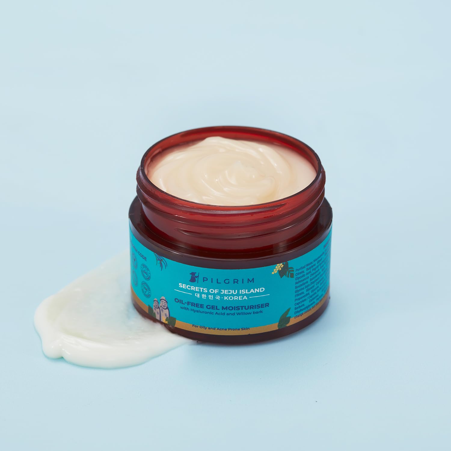 Oil-Free Korean Gel Moisturizer for Oily & Acne-Prone Skin - Hyaluronic Acid & Willow Bark Extract Face Moisturizer - Lightweight Hydration for Men & Women - 50g | Perfect for Daily Skincare Routine & Summer Use