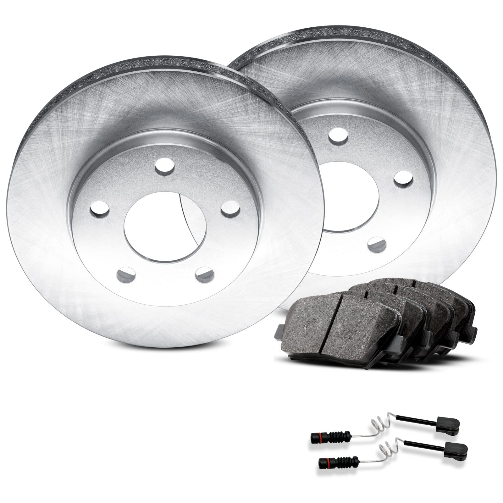 R1 Concepts Premium Rear Brake Kit - Ceramic Brake Pads & Rotors with Hardware & Sensor (1EB.31020.52) | Durable Braking Performance for Trucks, SUVs & Performance Vehicles | Smooth Stops & Reduced Noise for Daily Commuting & Towing