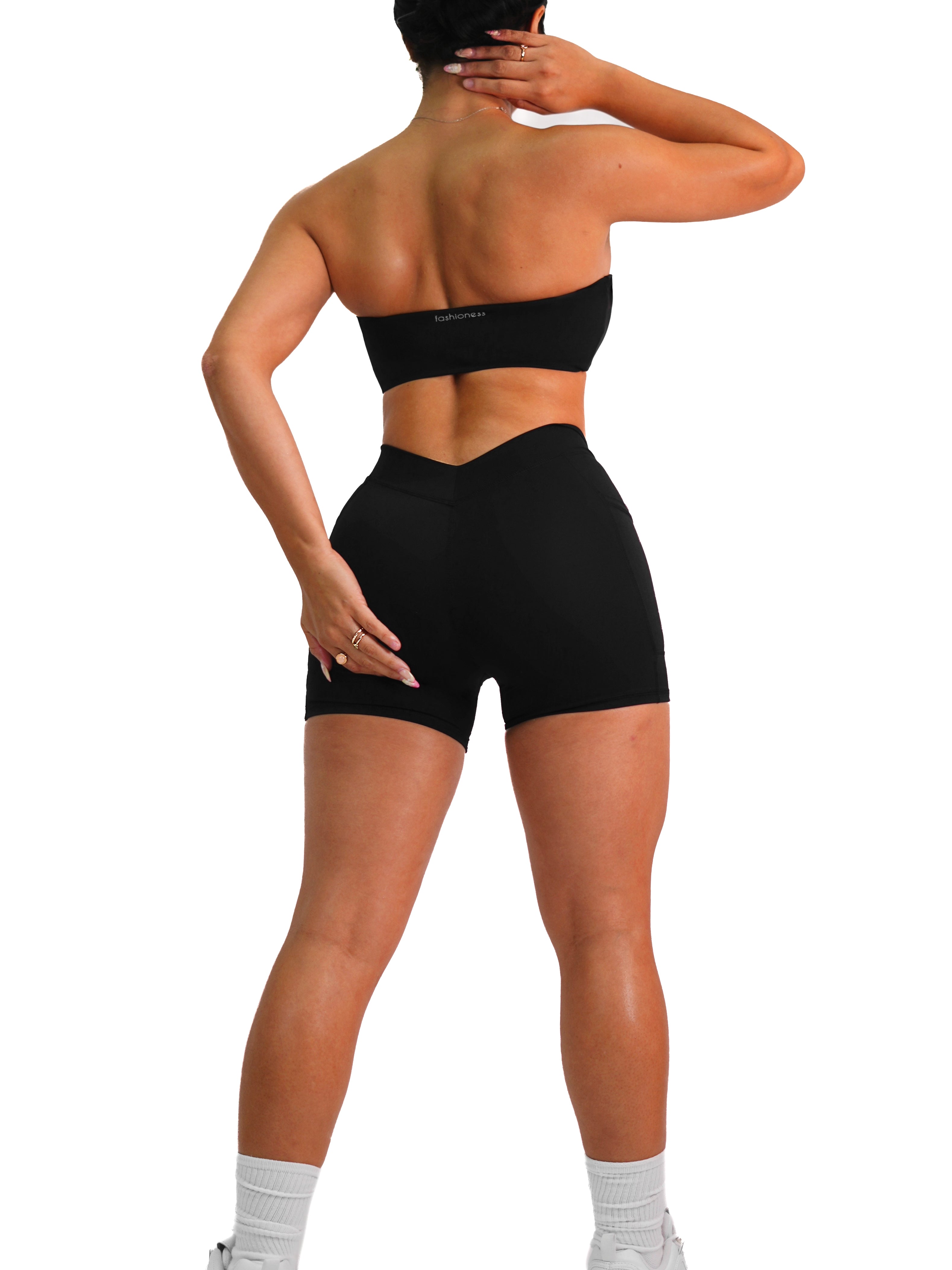 Premier V Back Pocket Shorts for Men - Comfortable & Stylish Black Athletic Shorts - Perfect for Running, Gym Workouts & Casual Wear