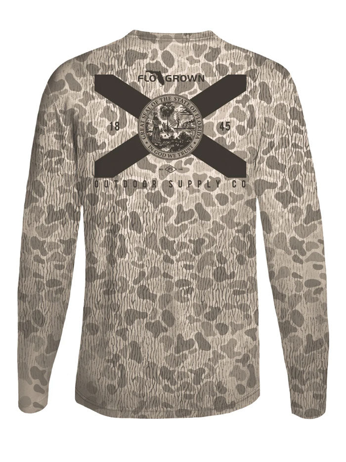 FloGrown FGP 472 Woodland Camo Performance T-Shirt for Men - Moisture Wicking, Breathable, Quick Dry Tan Tee - Ideal for Hunting, Hiking & Outdoor Activities