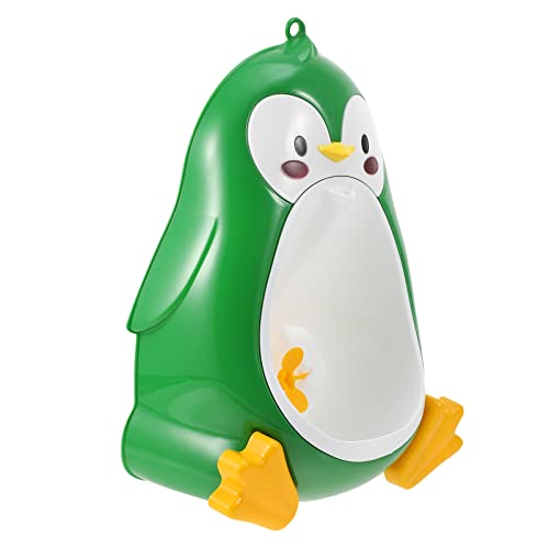 FOMIYES Penguin Potty Training Urinal for Toddler Boys - Cute Animal Wall-Mounted Portable Toilet with Fun Target Design - Ideal for Home, Travel & Outdoor Use - Green Baby Training Potty