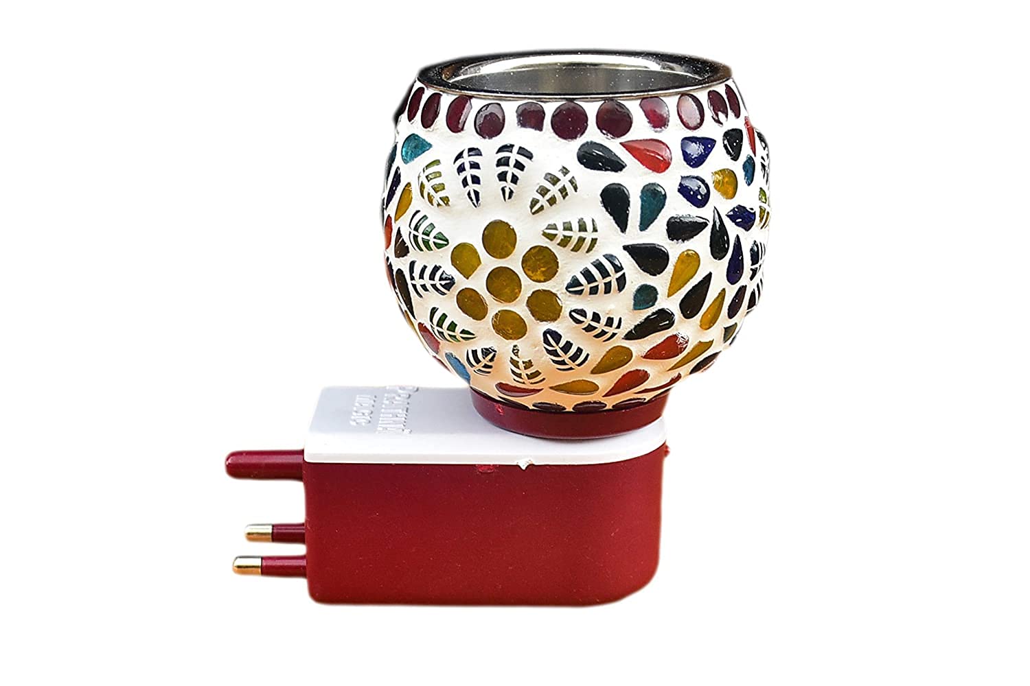 Premium Kapur Dani Electrical Camphor Diffuser - Glass Aroma Oil Burner with On/Off Switch for Essential Oils & Incense (Perfect for Yoga, Meditation & Home Fragrance)