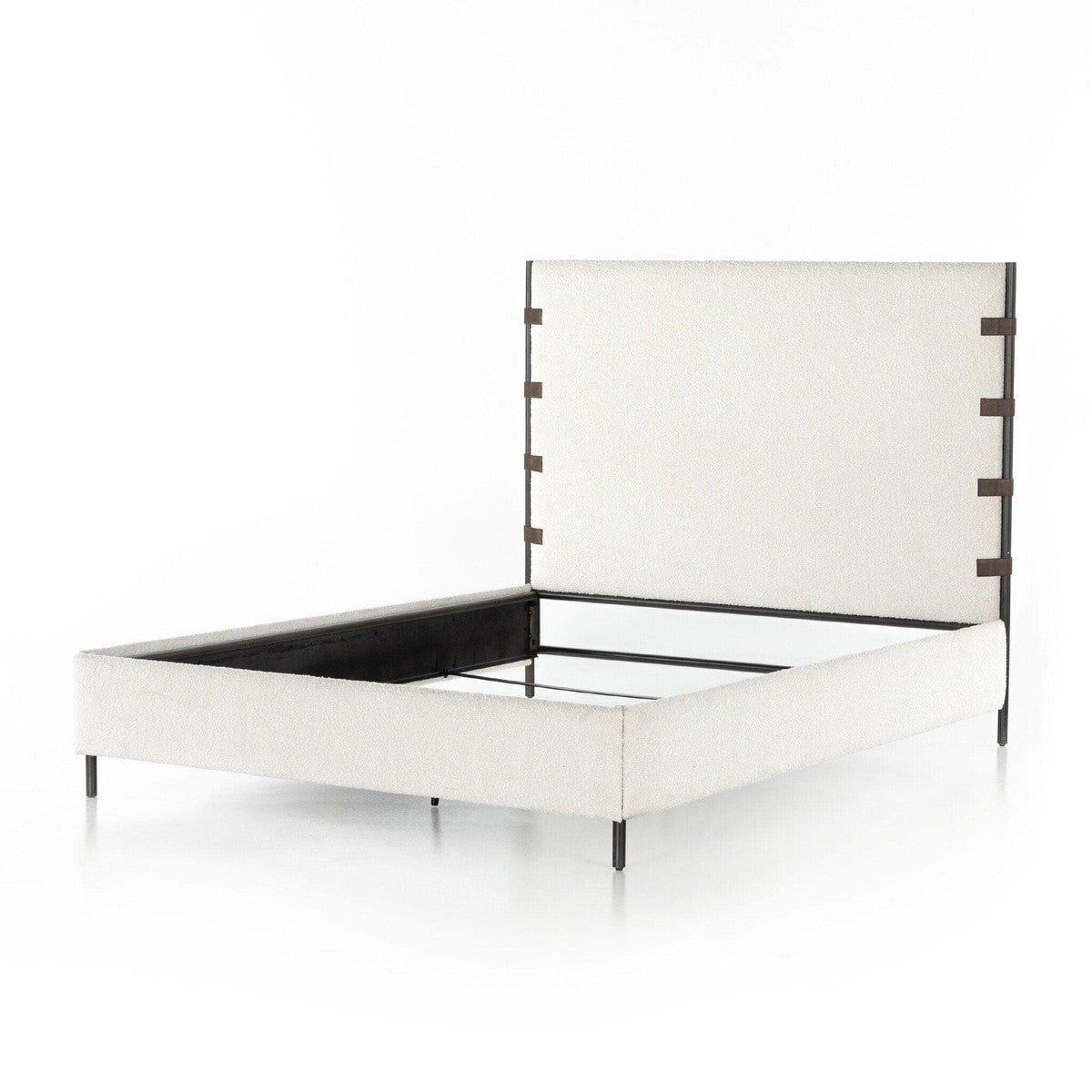 Anders Bed Frame Knoll Natural King Size - Modern Wooden Platform Bed for Bedroom, Living Room & Guest Room
