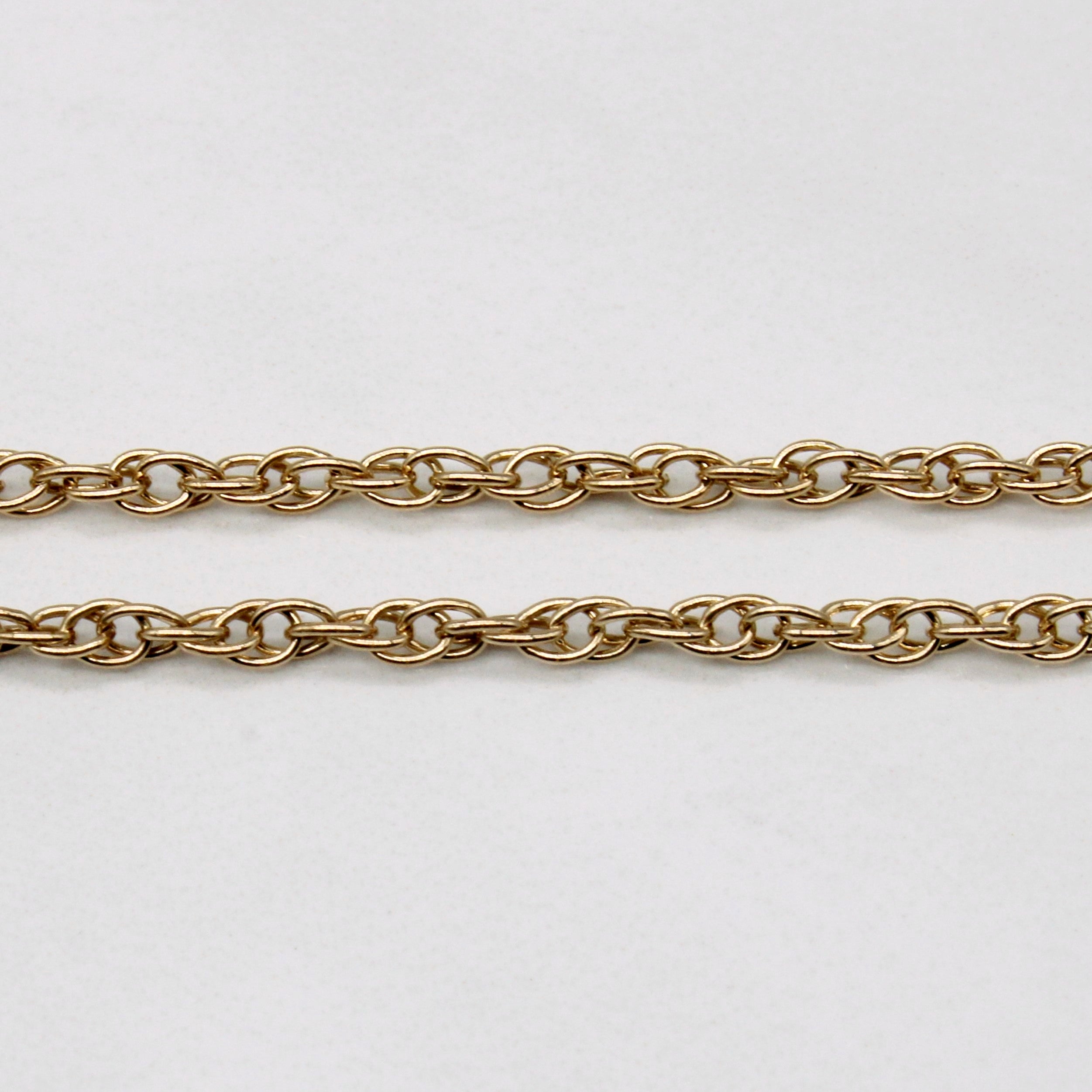 10K Yellow Gold Rope Chain Necklace 20