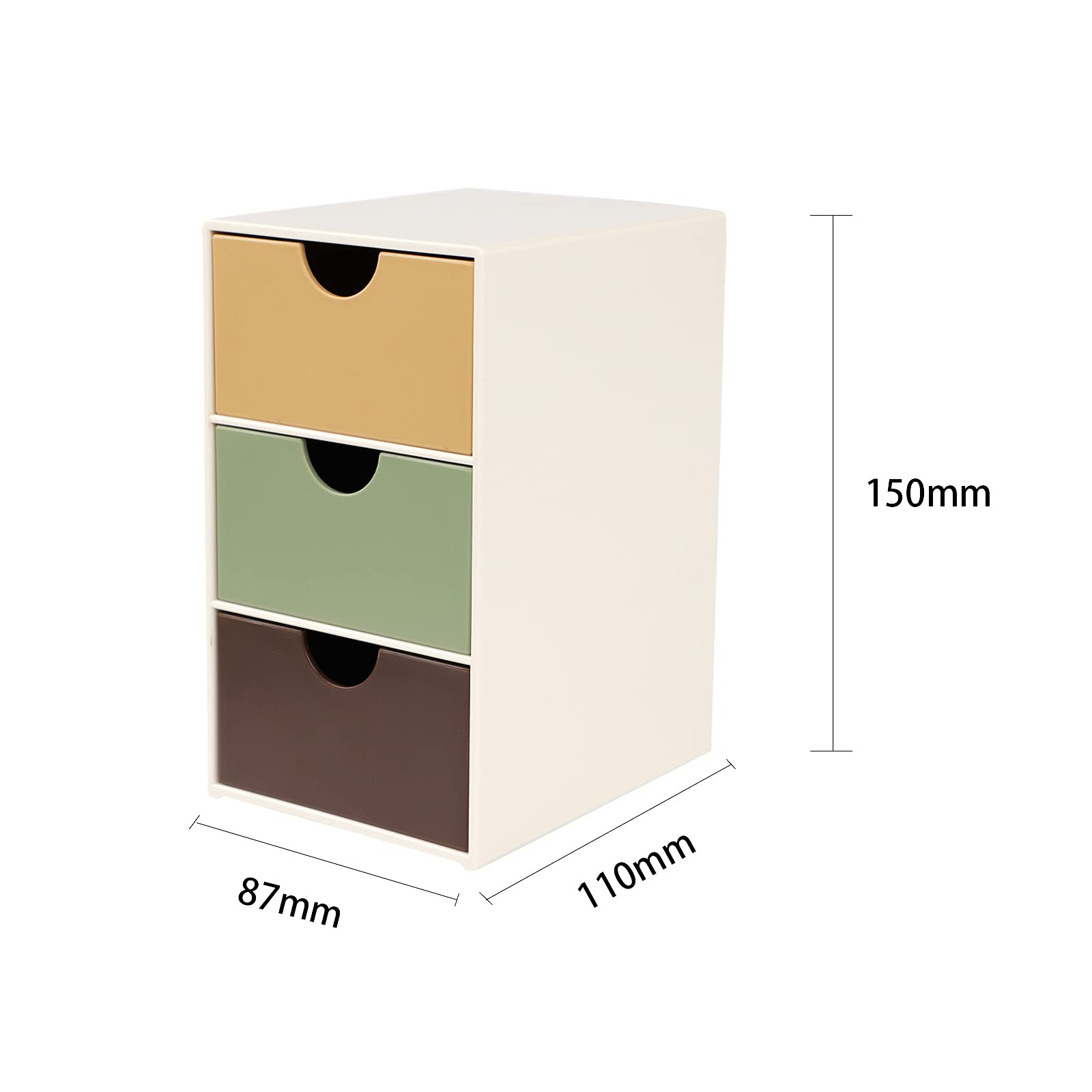 3-Drawer Desktop Storage Organizer for Home & Office - Stationery Supplies Organizer with Drawers - Desk & Countertop Organization Solution for Pens, Paper Clips, Sticky Notes & Office Essentials
