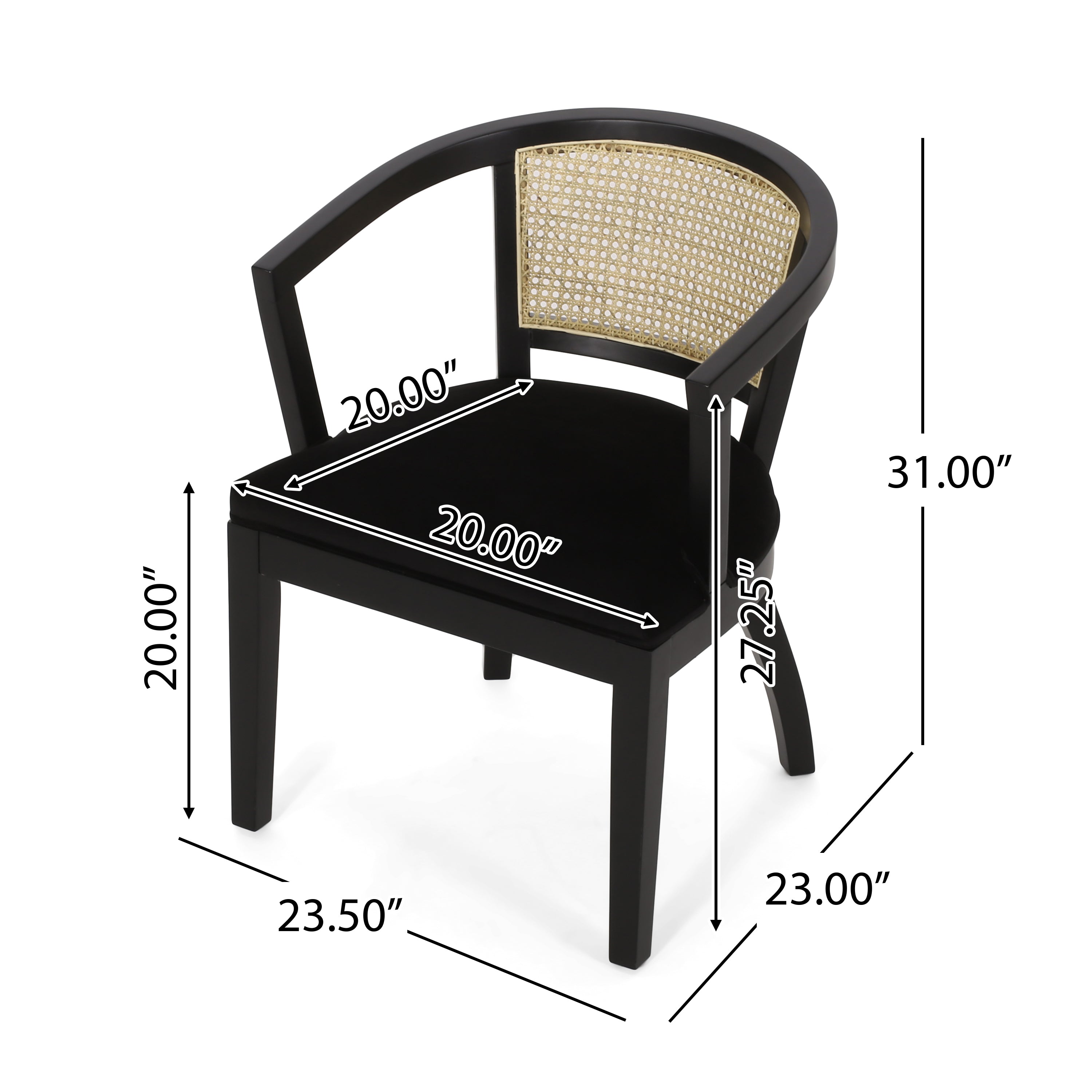 Modern Dining Chairs Set of 2 - Sturdy Wooden Kitchen Chairs with Padded Seat Cushions - Perfect for Dining Room, Kitchen, Breakfast Nook & Small Spaces