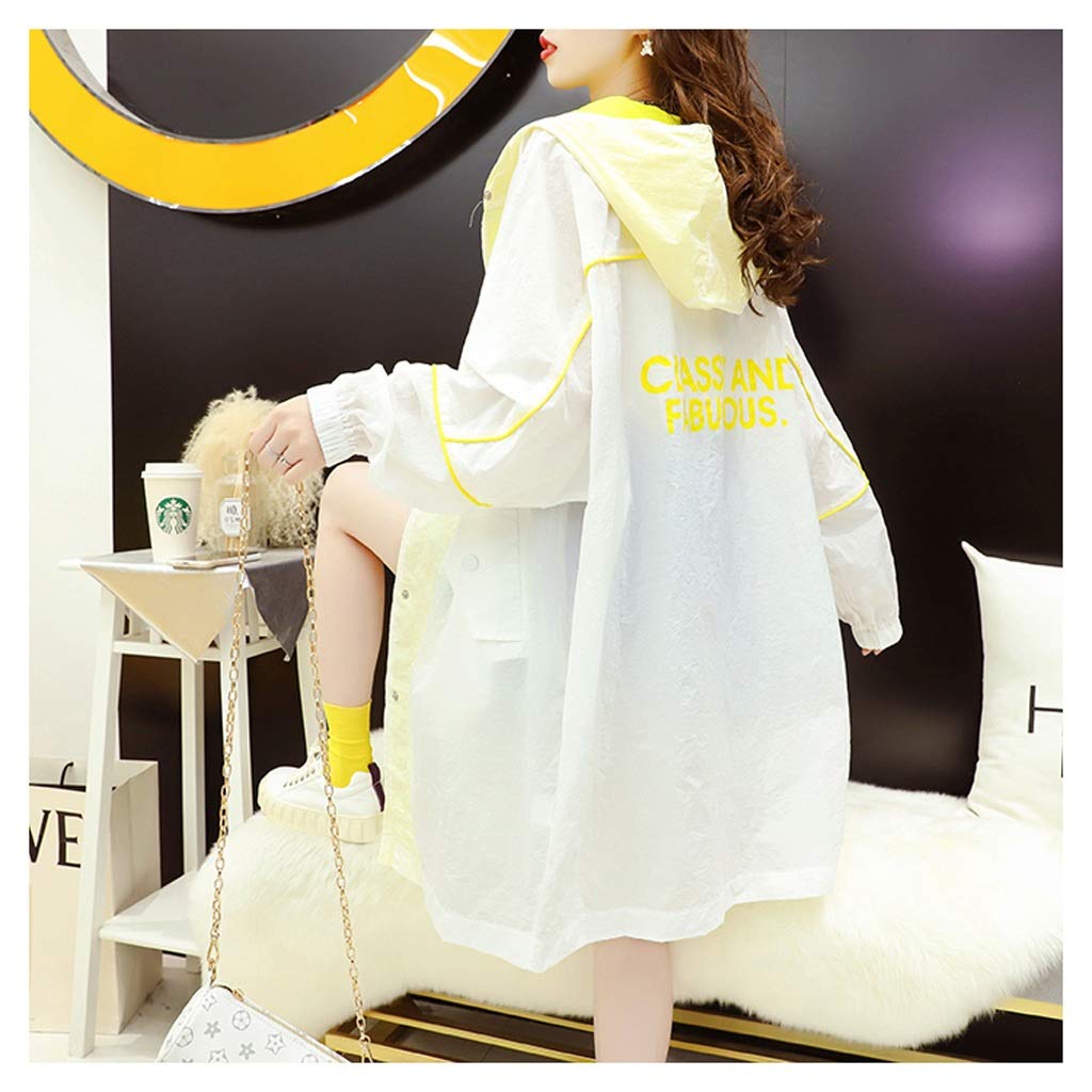 YCZDG Women's Lightweight Spring & Autumn Jacket - Summer Fashion Loose Sun Protection Coat, Trendy Streetwear (White) - Perfect for Outdoor Activities, Travel & Daily Wear