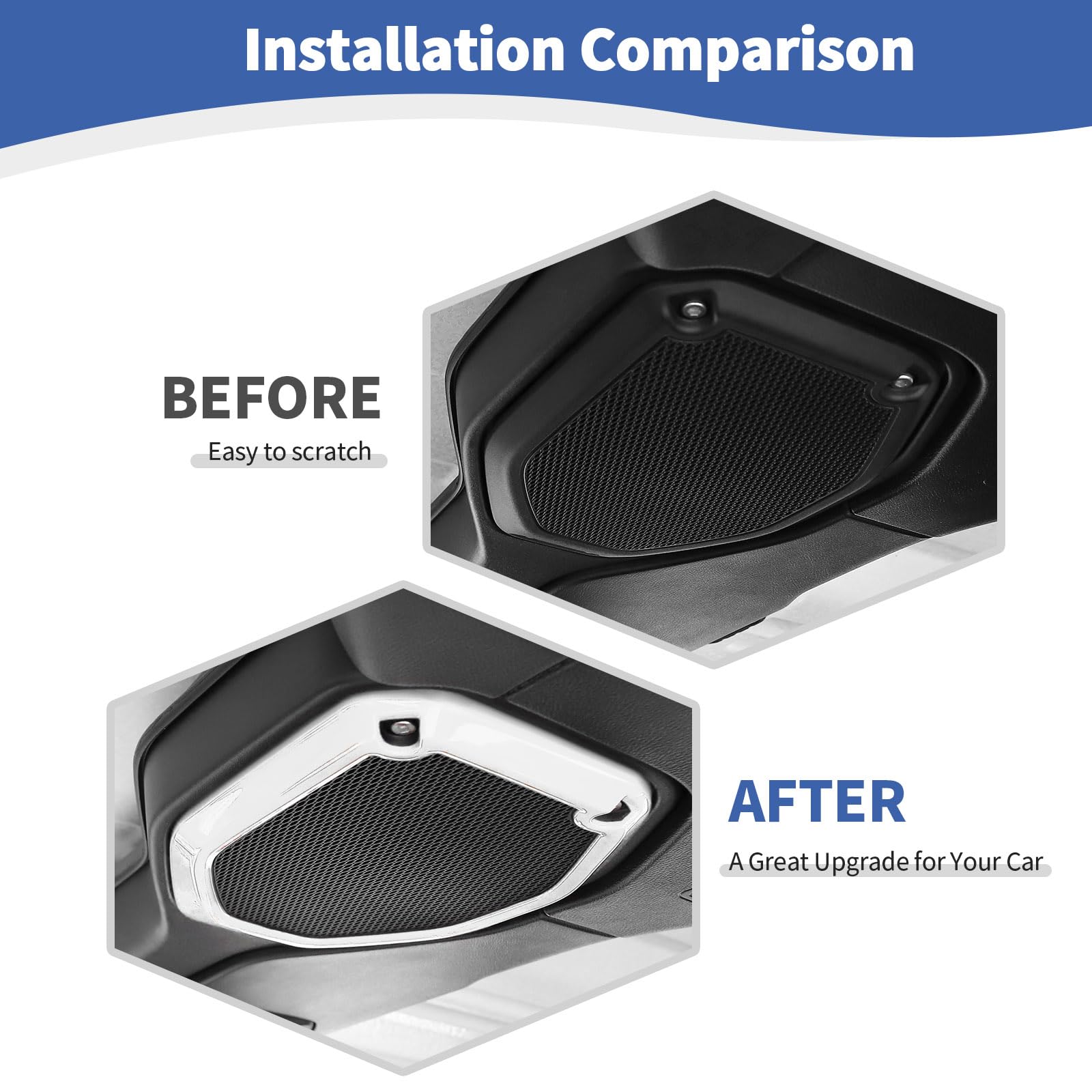 RT-TCZ White Roof Speaker Cover Trim for Jeep Wrangler JL/JLU & Gladiator JT (2018-2023) - Interior Accessories (2pcs) - Perfect for Car Audio Protection & Style Upgrade