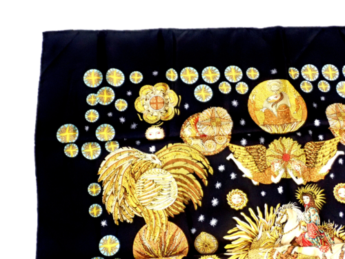 Authentic Hermes Le Roy Soleil The Sun King Vintage 90cm Silk Scarf - Rare Collectible Luxury Scarf for Women, Perfect for Elegant Outfits & Special Occasions